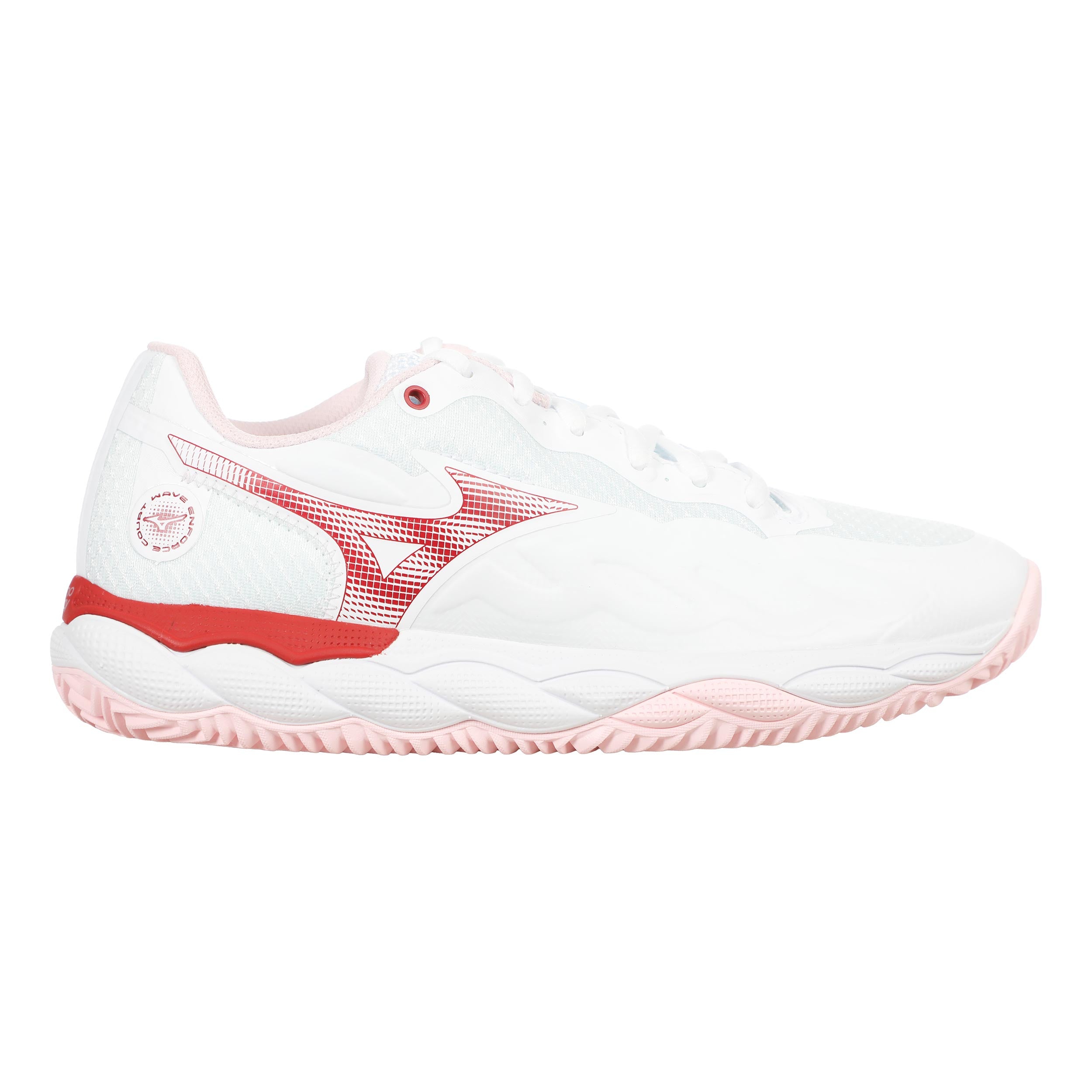 Mizuno Wave Enforce Court Sandplatzschuh Damen - weiß, berry