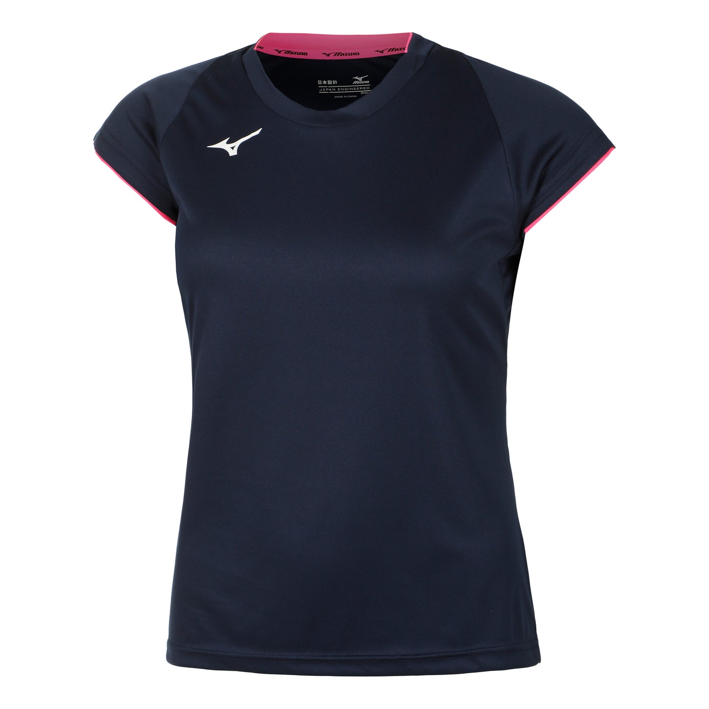 Mizuno Core T-Shirt Damen - dunkelblau, pink