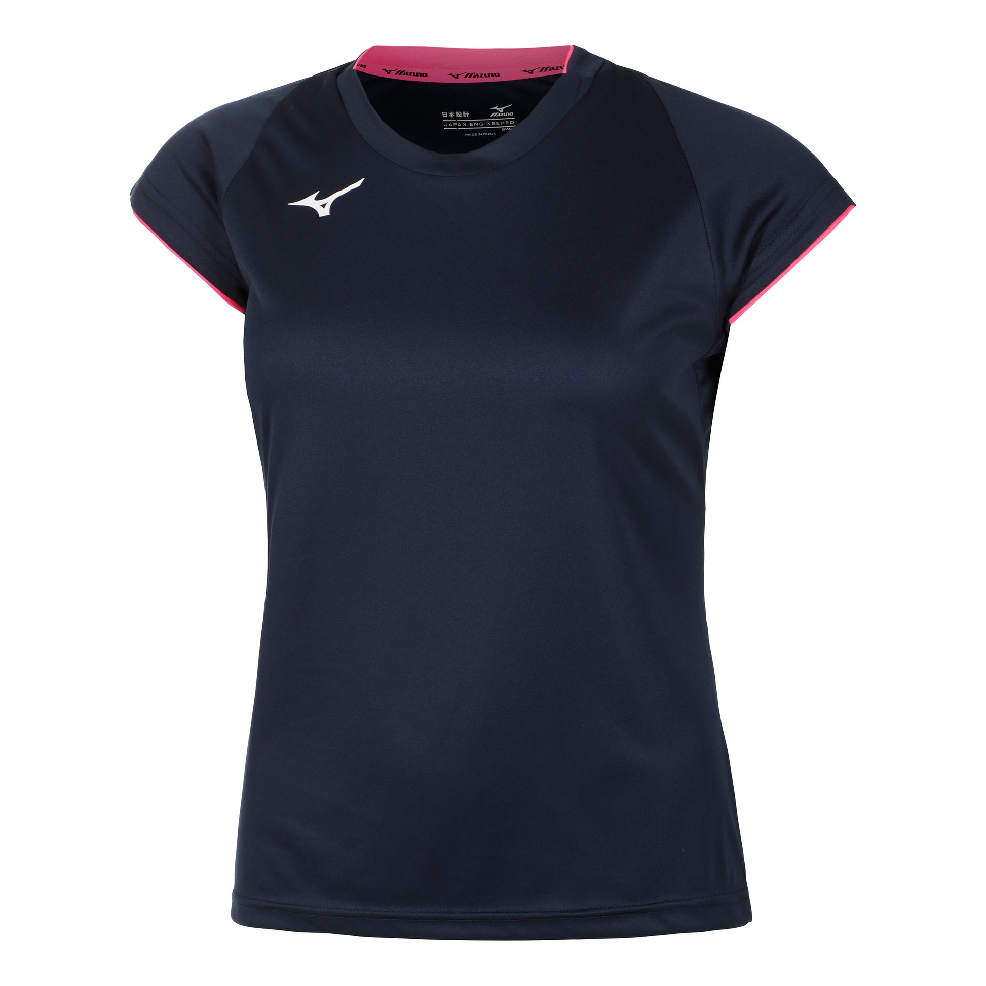 Mizuno Core T-Shirt Damen - dunkelblau, pink