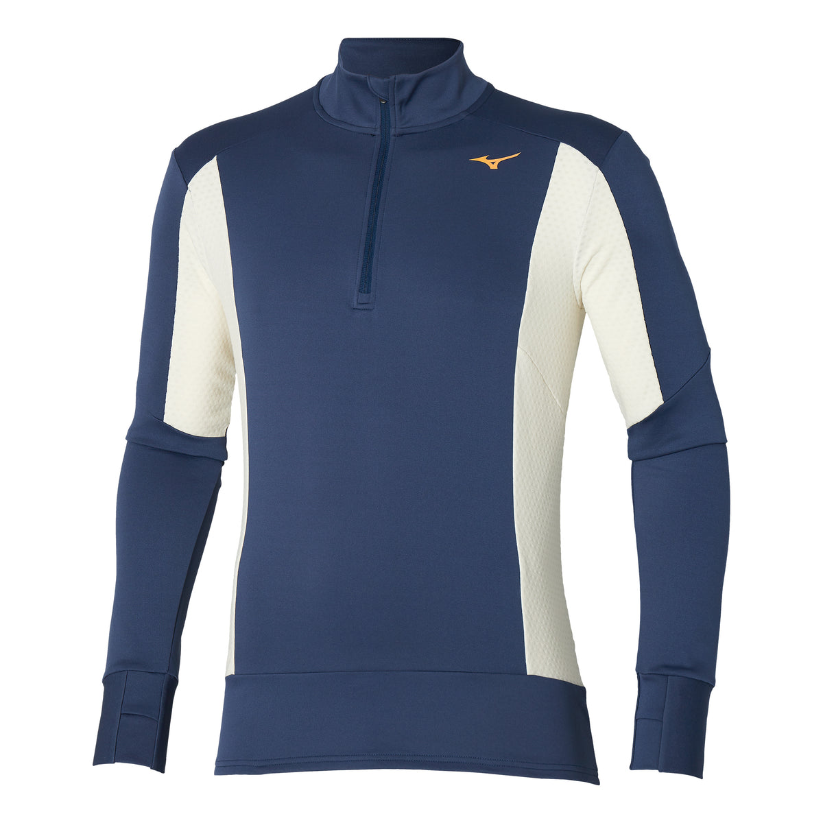 Mizuno Warmalite HZ Laufshirt Herren - dunkelblau, creme