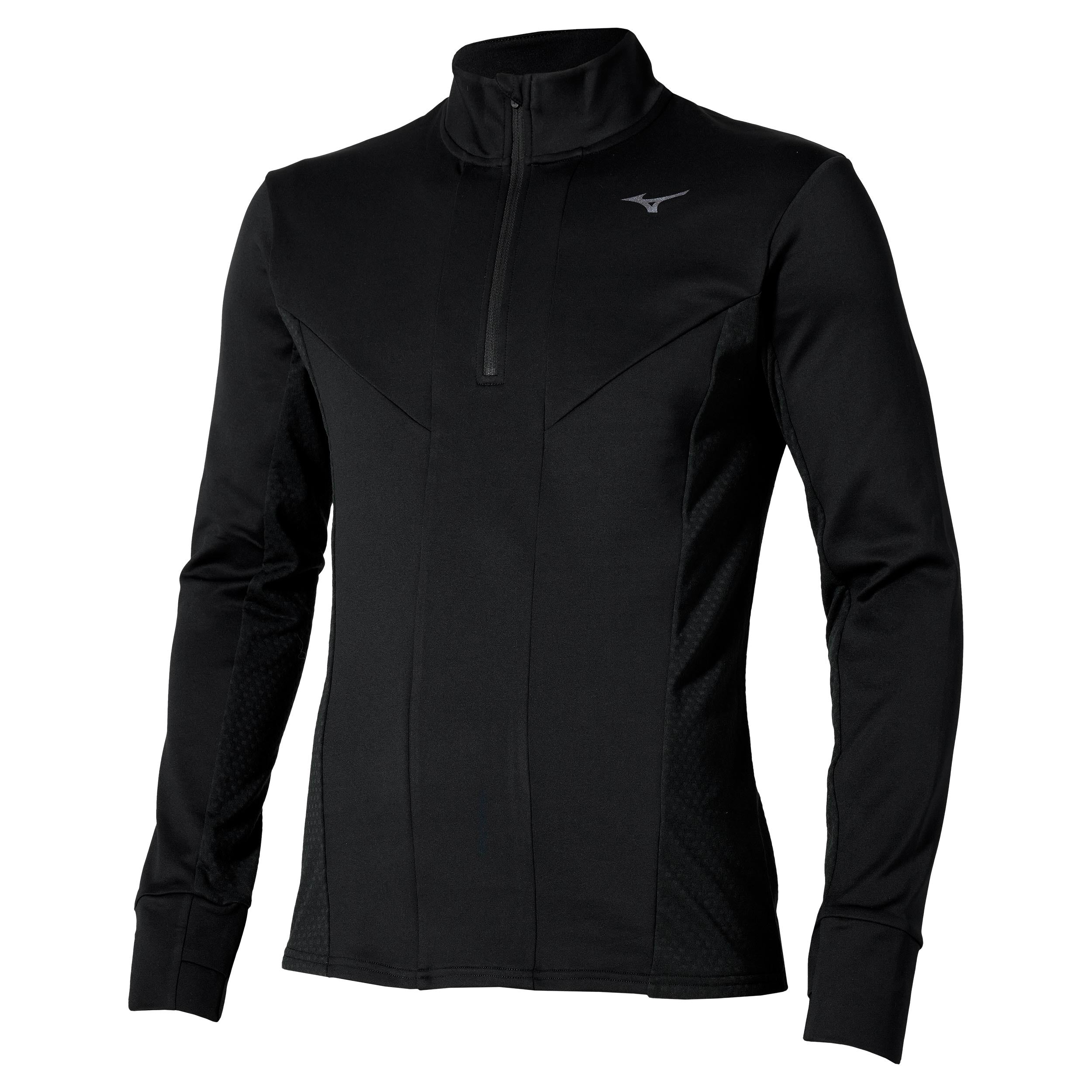 Mizuno Active Warmalite Half Zip Running Shirt Men-Black