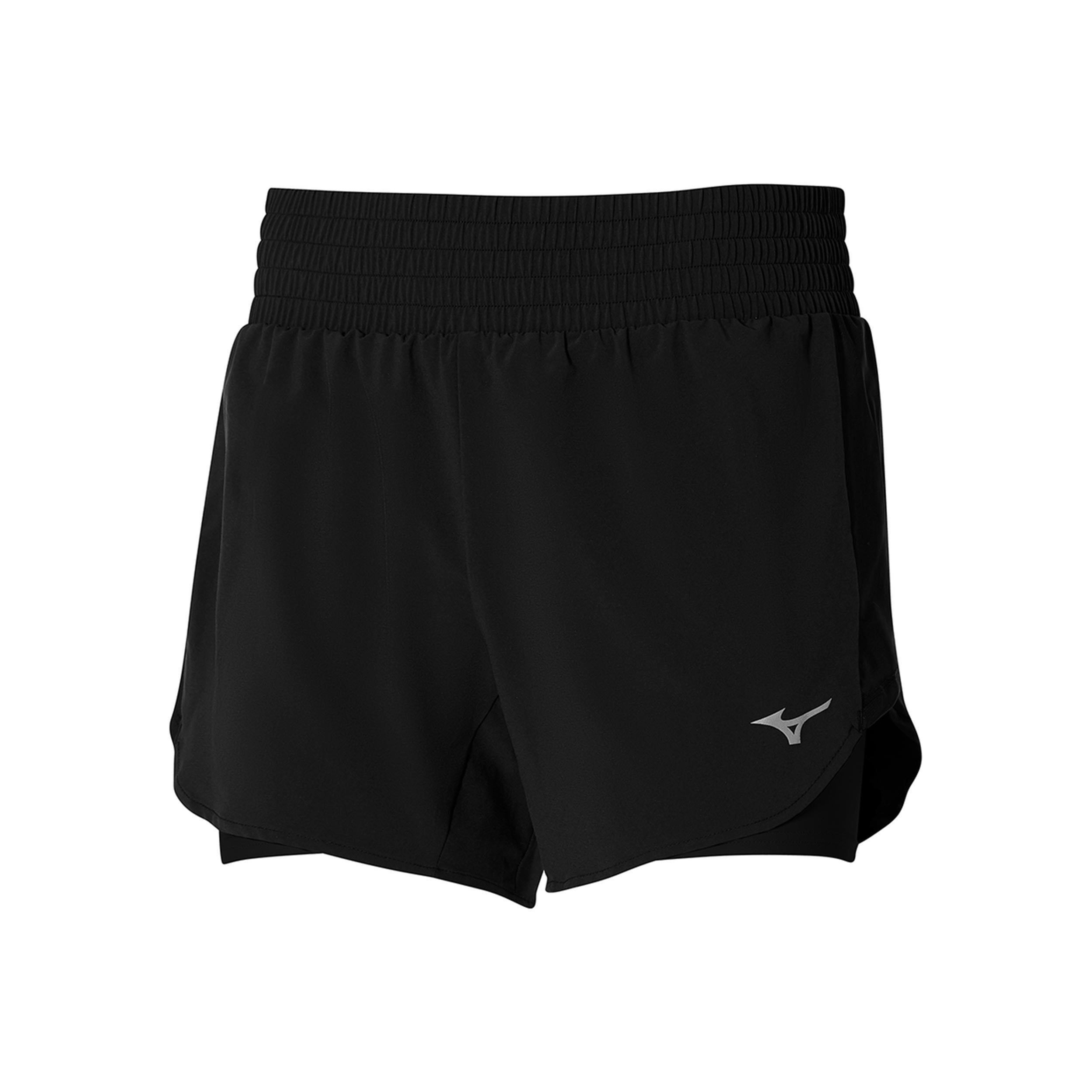 Mizuno 2in1 4.5 Laufshorts Damen-Schwarz