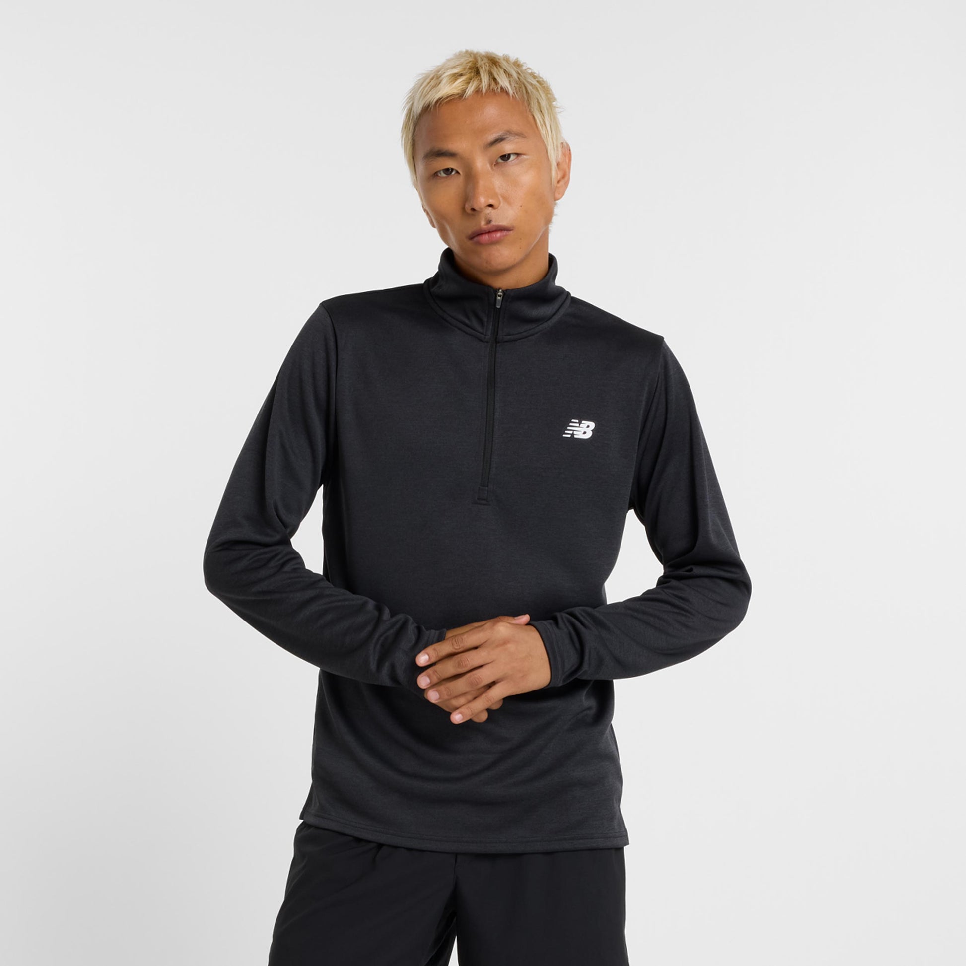 New Balance Knit 1/4 Zip Longsleeve Herren-Schwarz