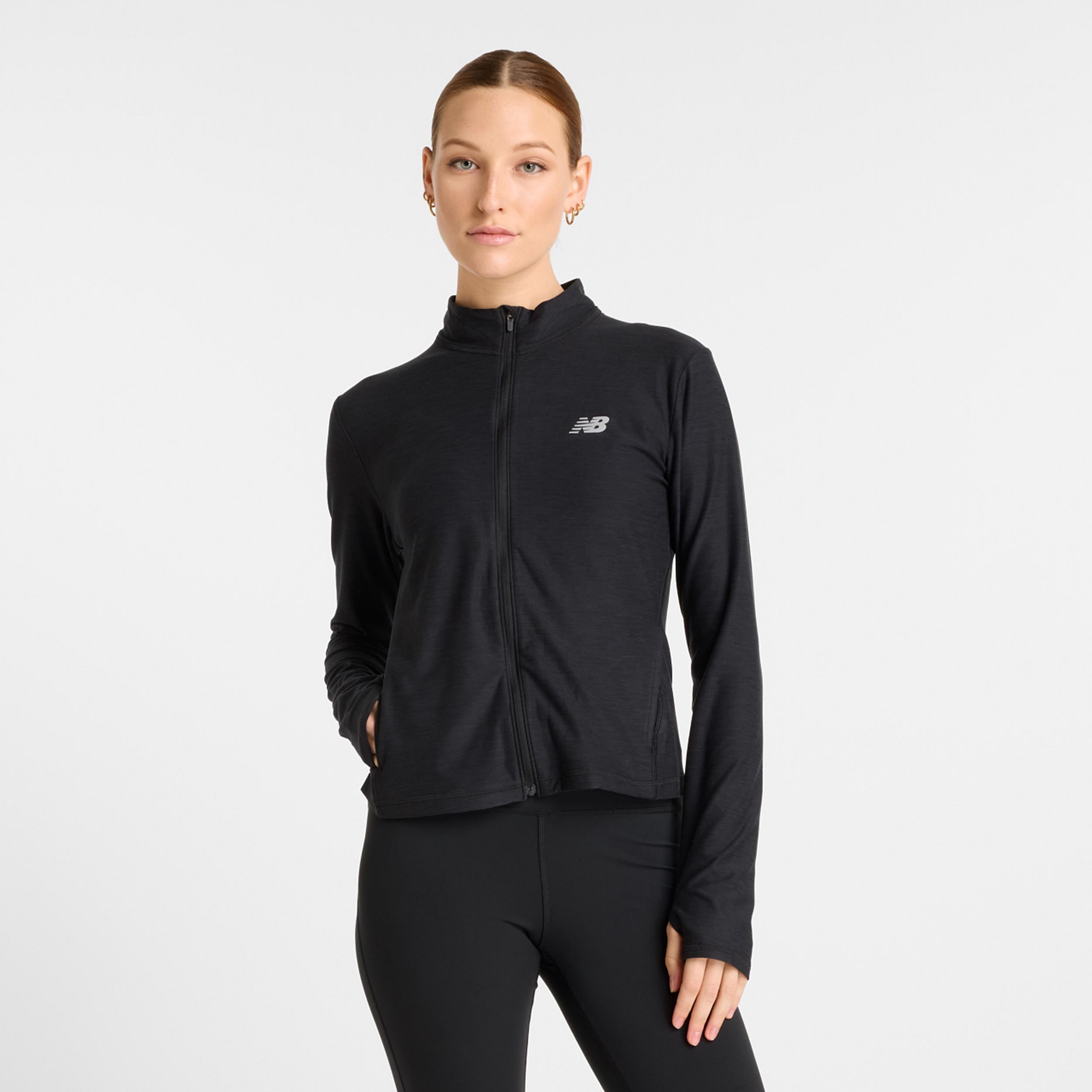 New Balance Space Dye Full Zip Training Jacket Women-Black