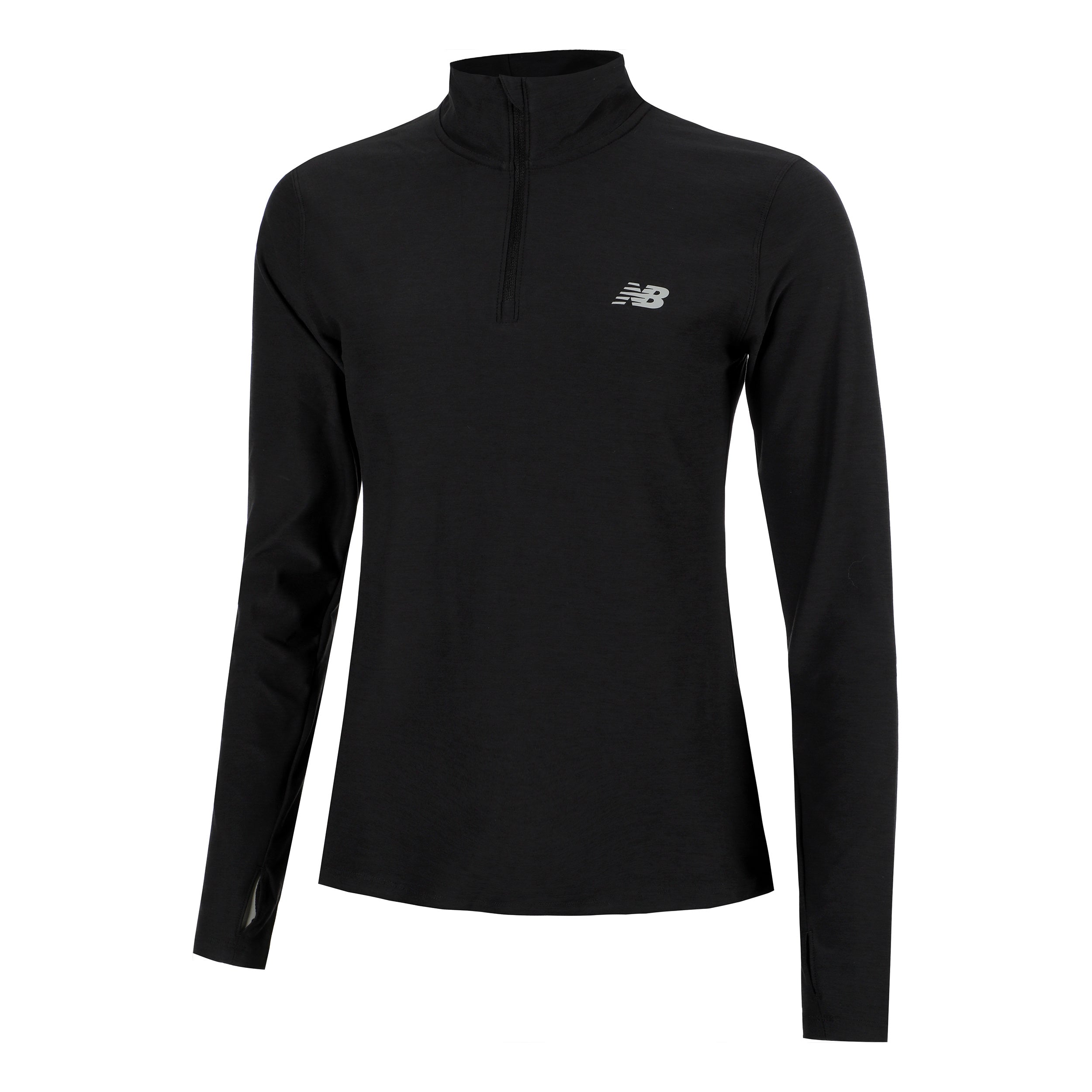 New Balance Space Dye Quarter Zip Longsleeve Damen-Schwarz