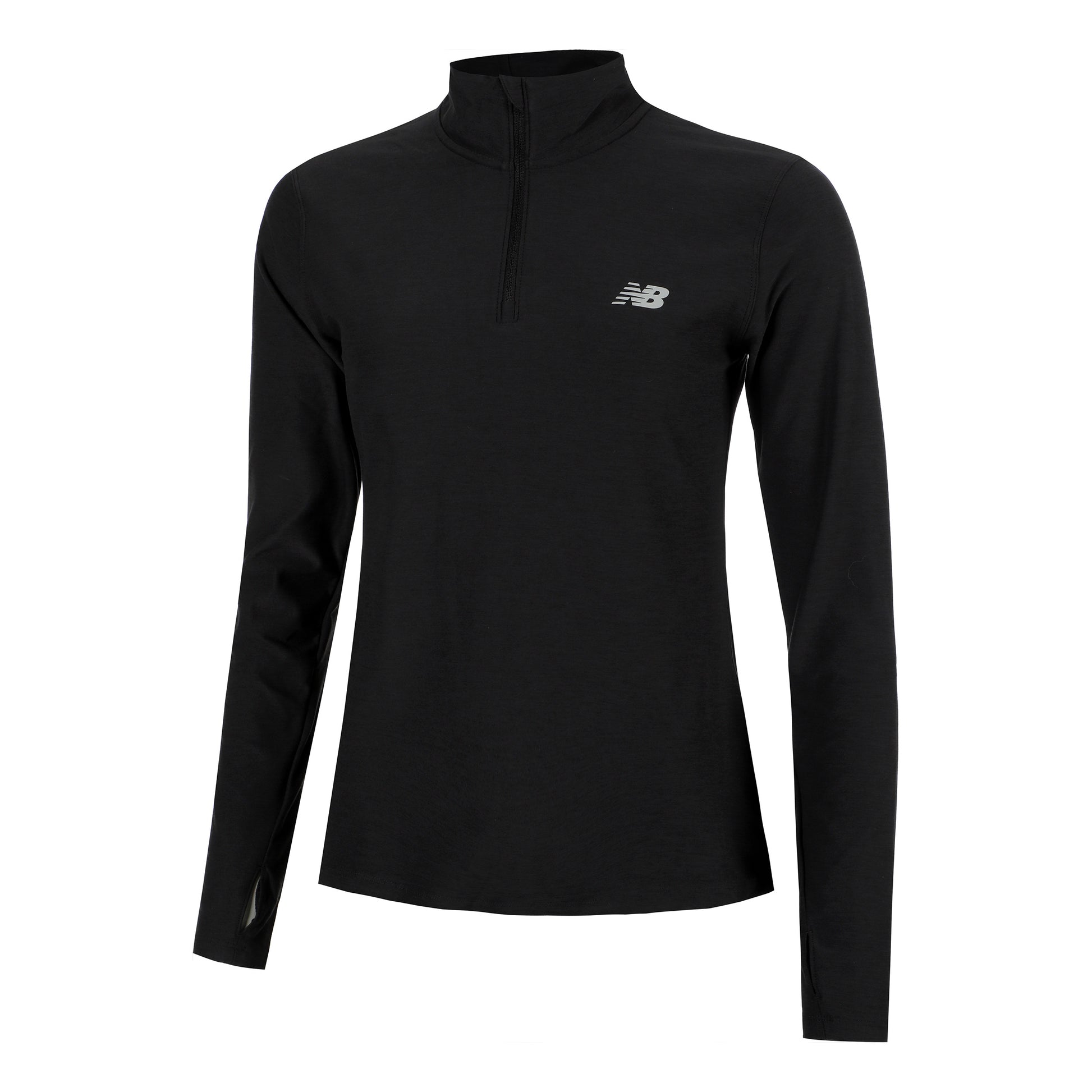 New Balance Space Dye Quarter Zip Long Sleeve Women-Black