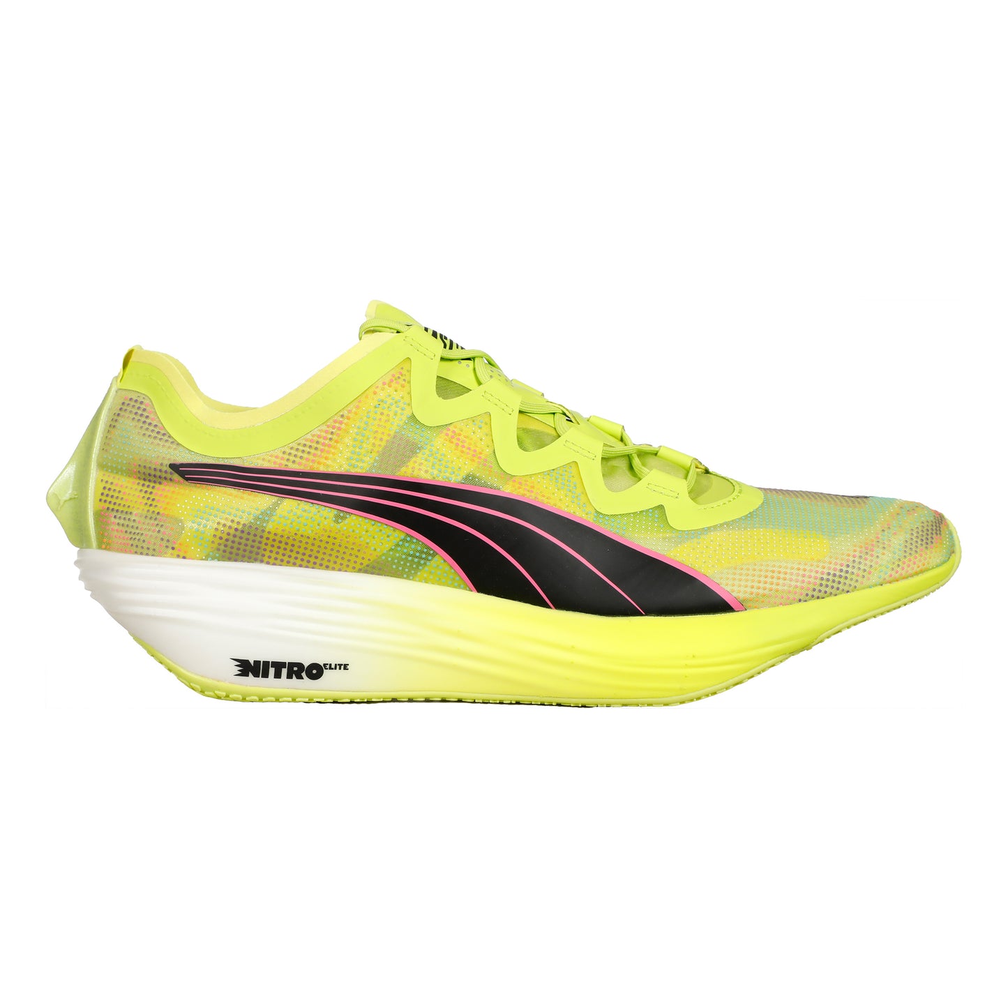 Puma FAST-FWD Nitro Elite Psychedelic Rush Competition Running Shoe Women-Lime,Black