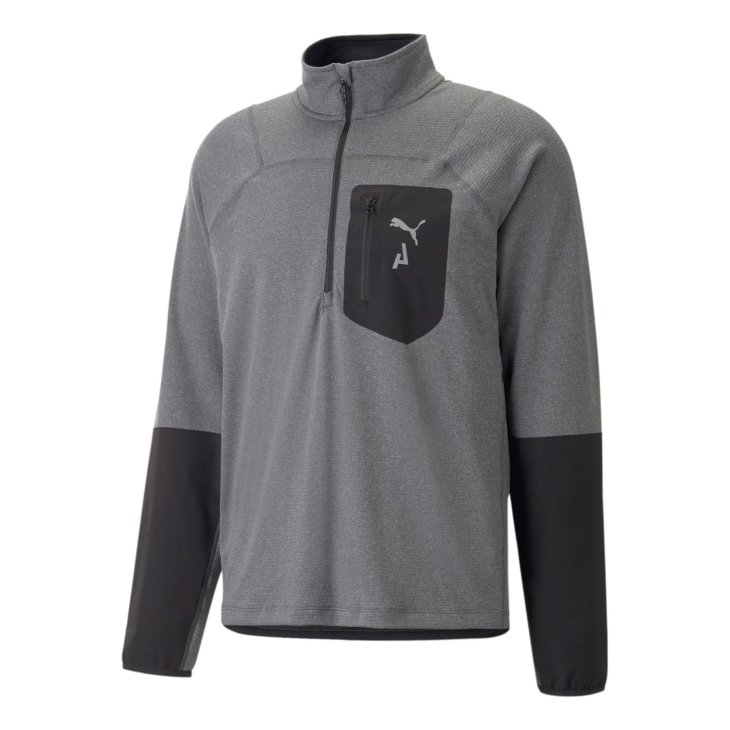 Puma Seasons Raincell Half-Zip Lauftop Herren-Grau,Schwarz