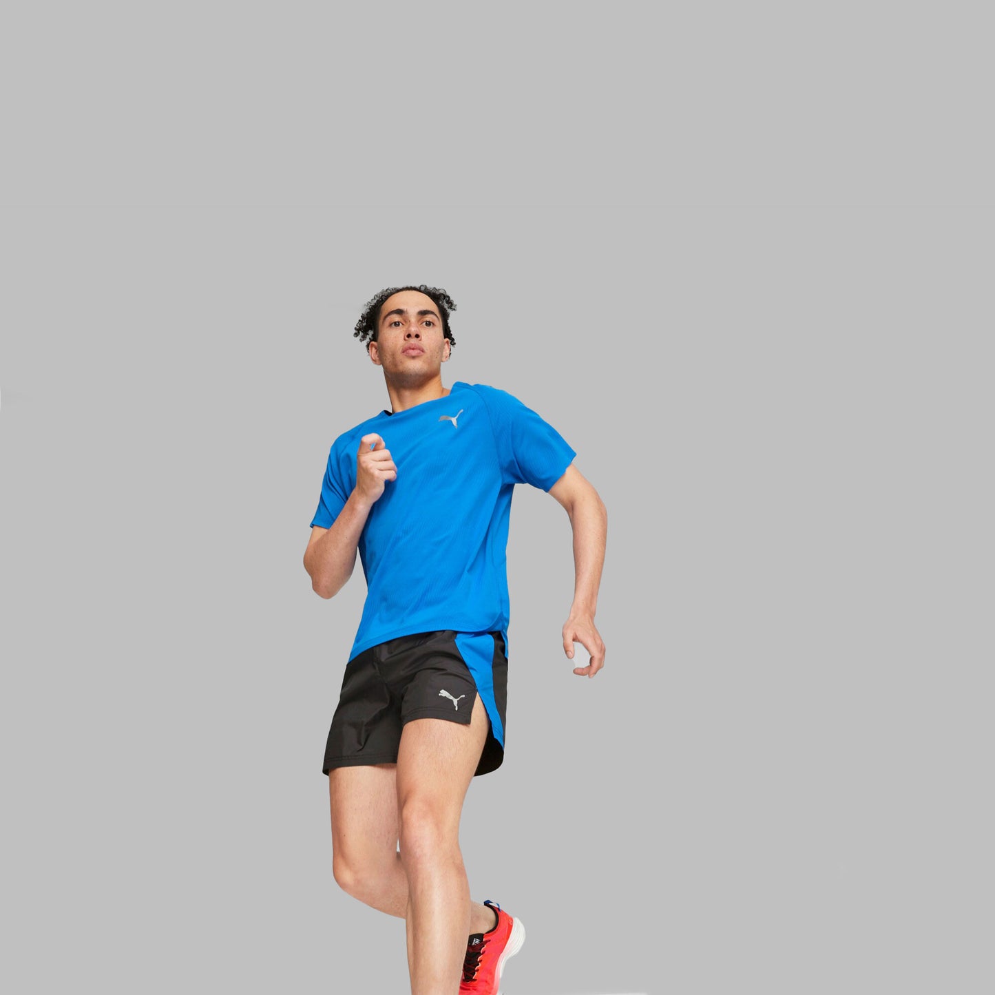 Puma Run 5in Running Shorts Men-Black,Blue