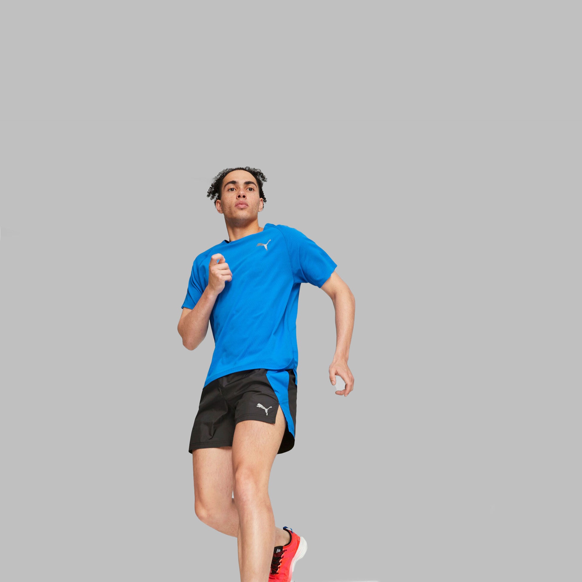 Puma Run 5in Running Shorts Men-Black,Blue
