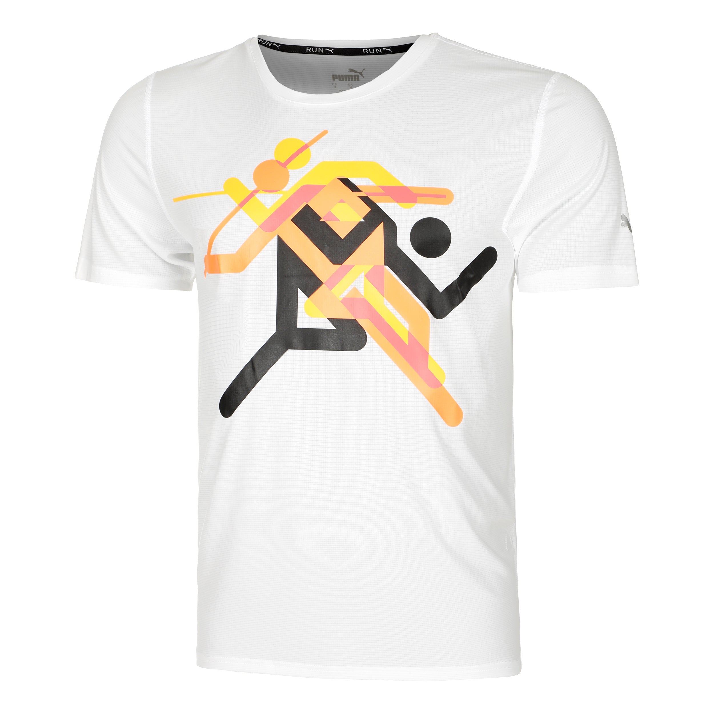 Puma Run Faster Icons Graphic Running Shirt Men-White,Multicoloured
