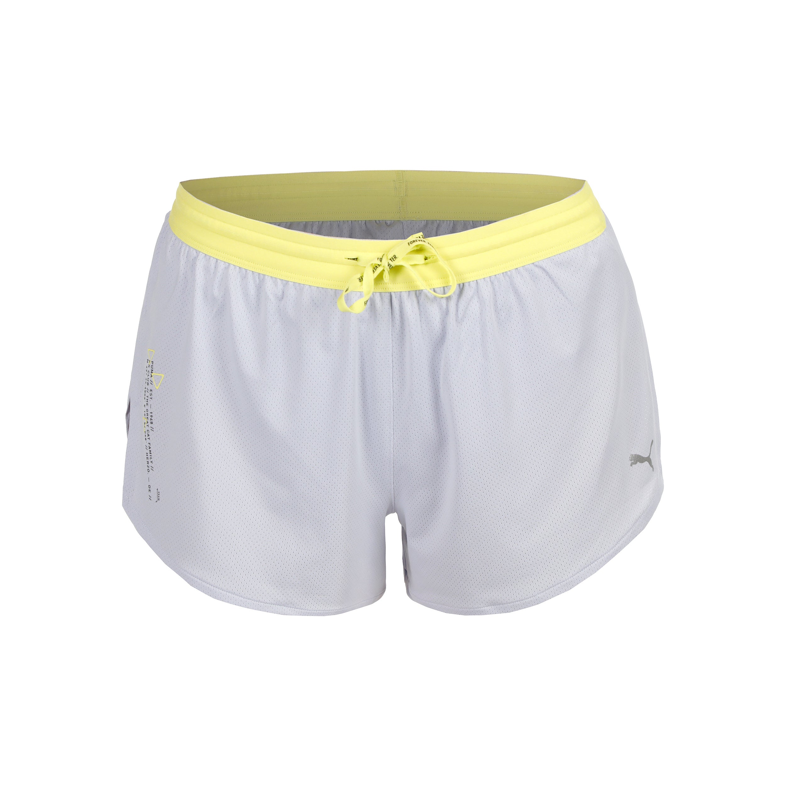 Puma Knit 3in Split Running Shorts Women-Lightgrey,Yellow