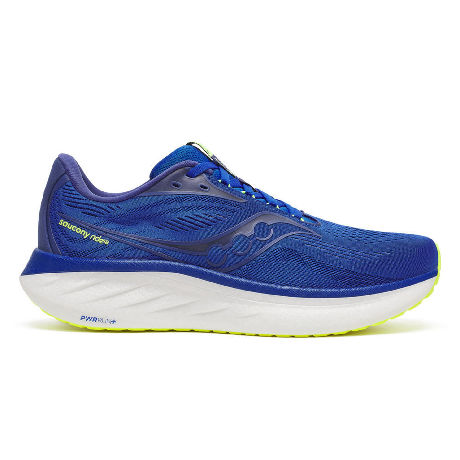 Saucony Ride 18 Neutralschuh Herren-blau,zitronengelb