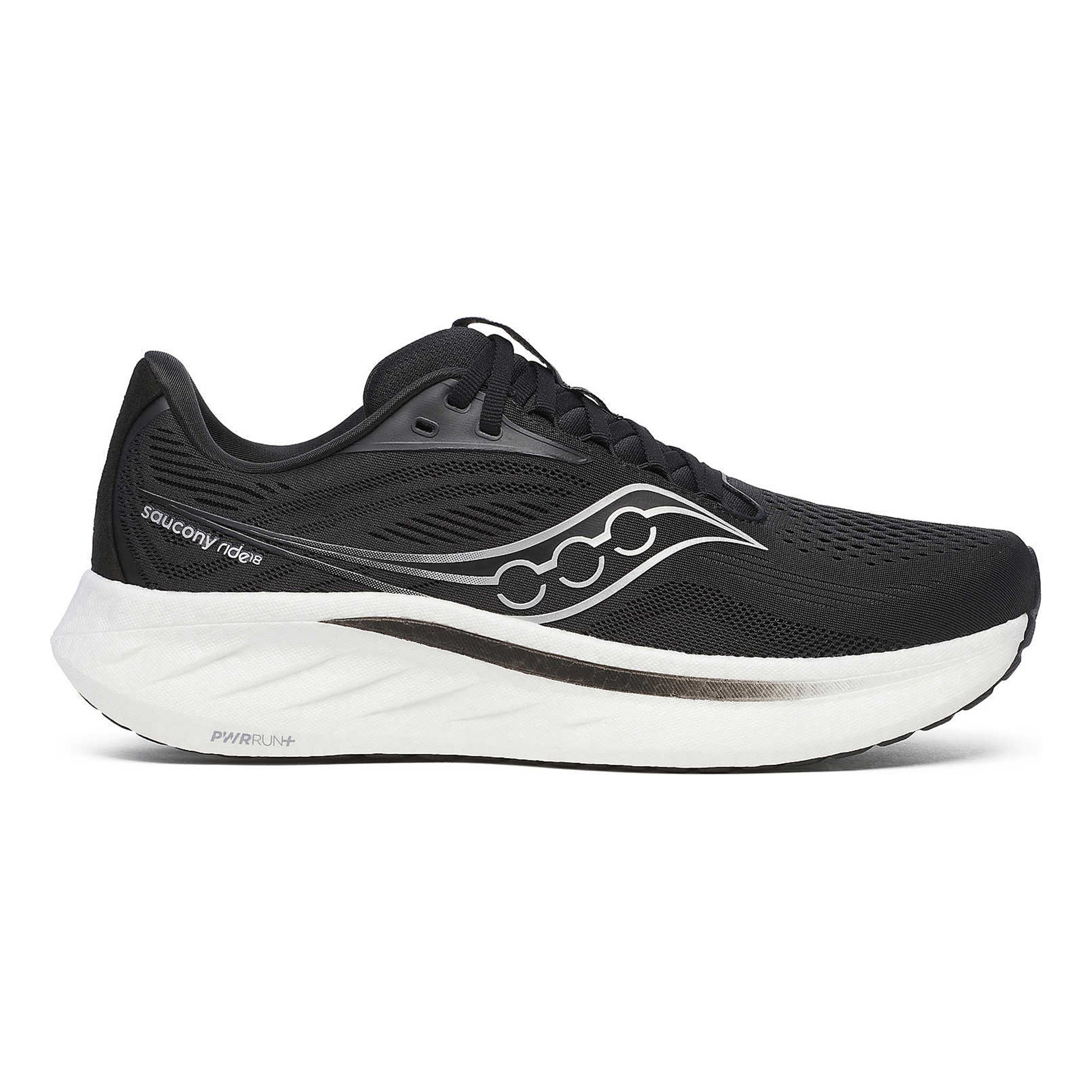 Saucony Ride 18 Neutral Running Shoe Men-Black,White
