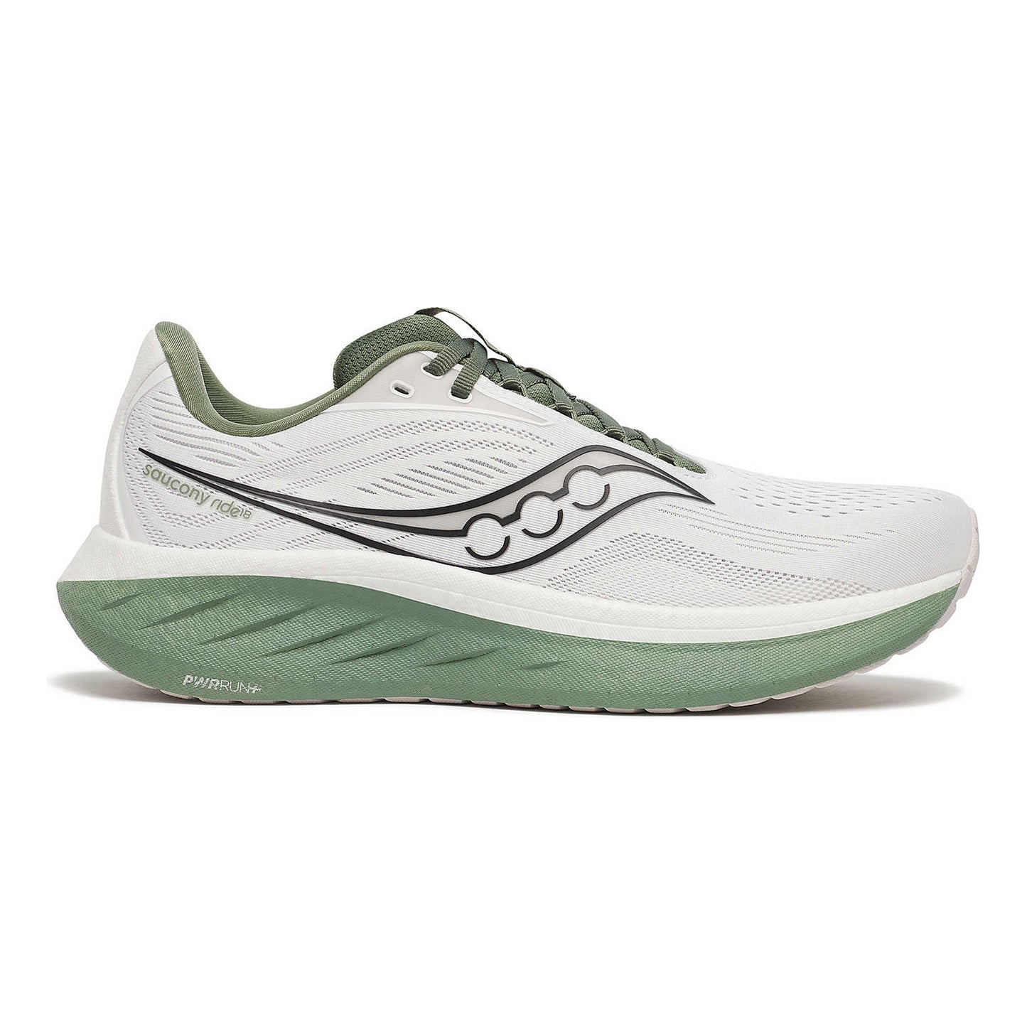 Saucony Ride 18 Neutral running shoe Men - white, olive