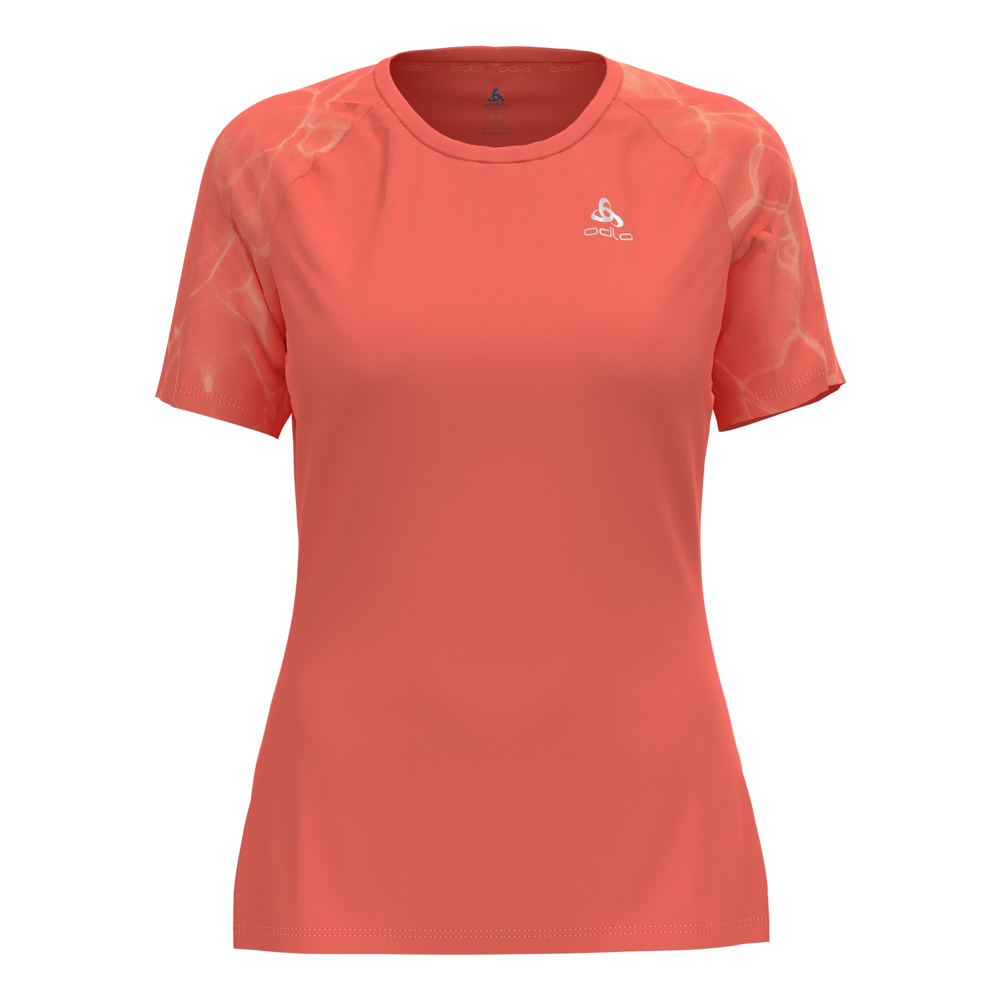 Odlo Essential Print Crew Neck Laufshirt Damen - orange,