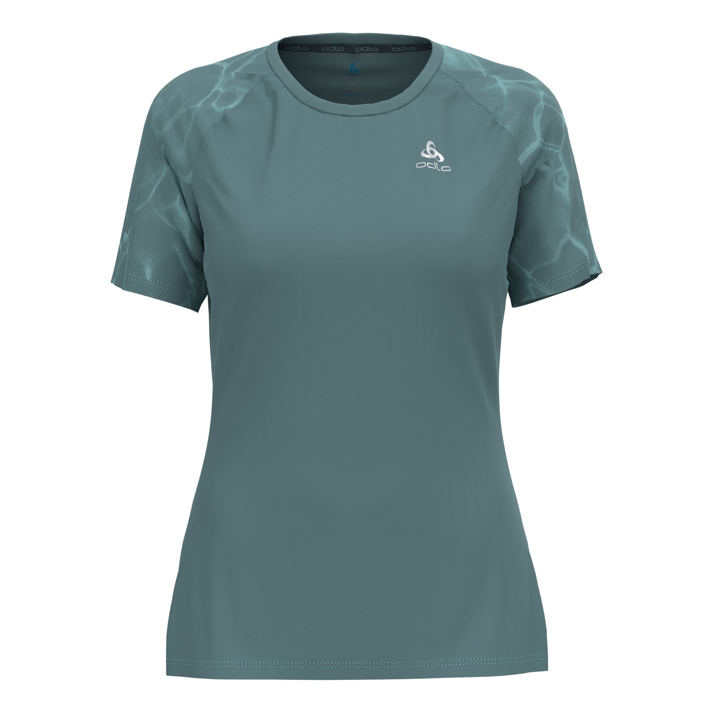Odlo Essential Print Crew Neck Laufshirt Damen - blaugrau,