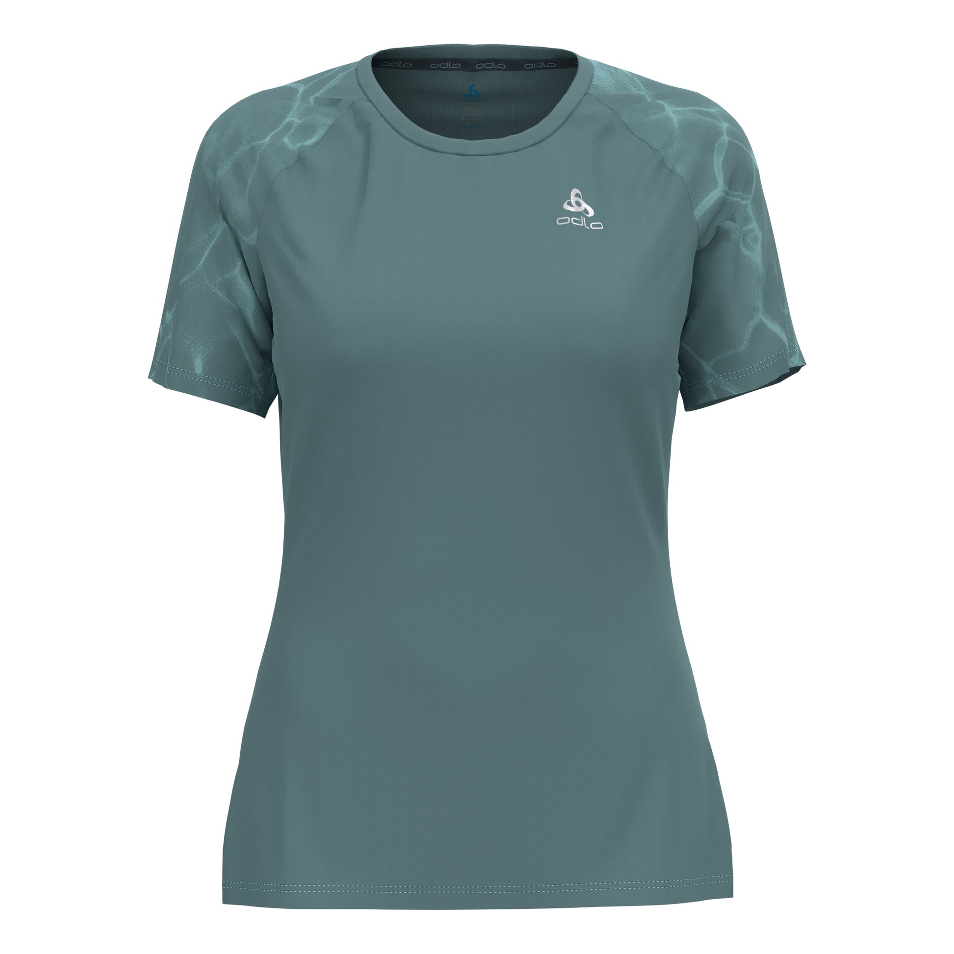 Odlo Essential Print Crew Neck Laufshirt Damen - blaugrau,