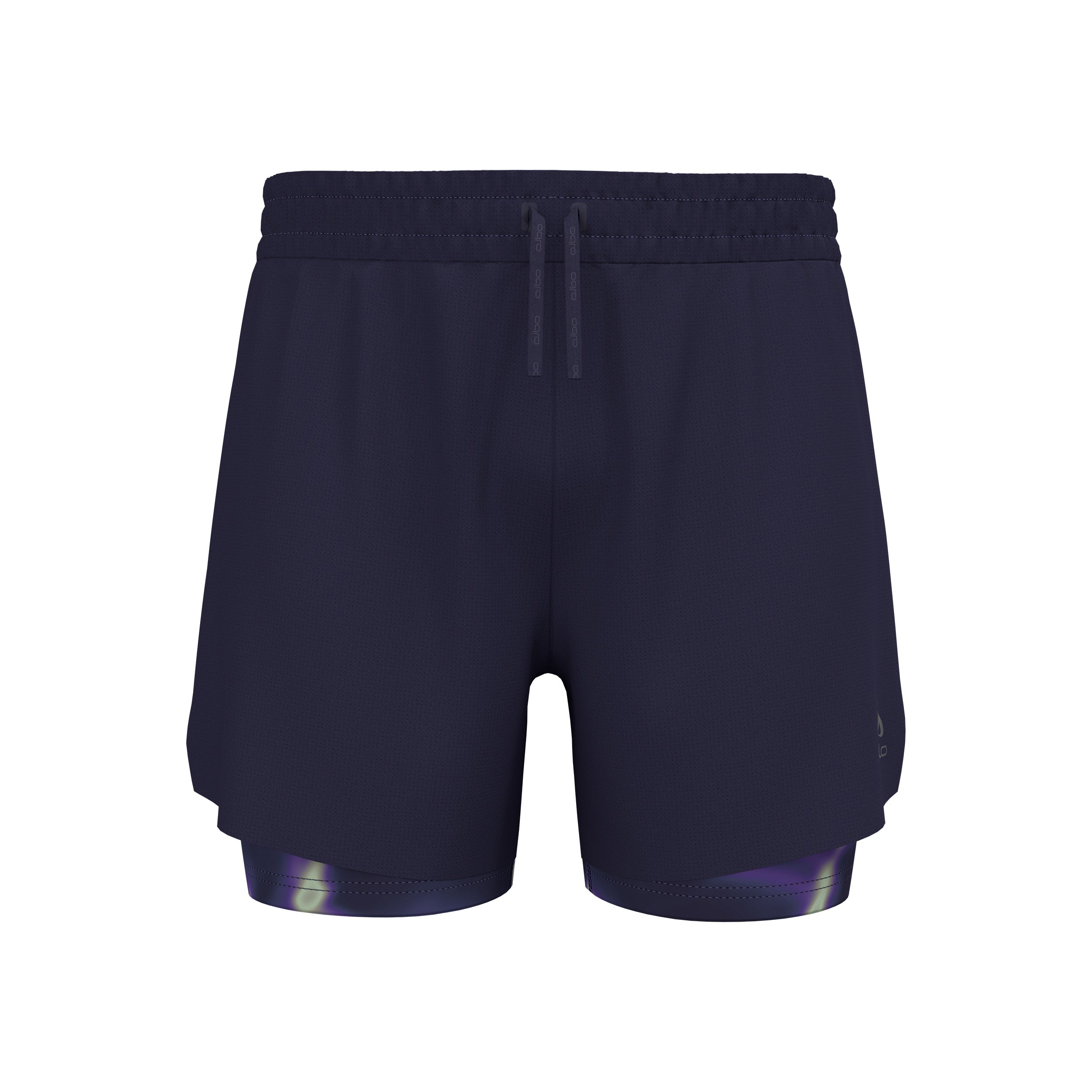 Odlo Zeroweight Print 5in 2in1 Laufshorts Herren-Dunkelblau