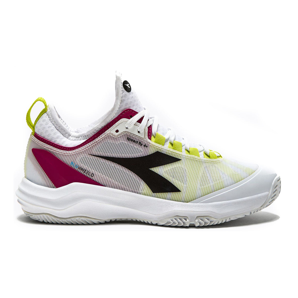 Diadora Speed Blushield Fly 4+ Sandplatzschuh Damen-Weiß,Neongelb