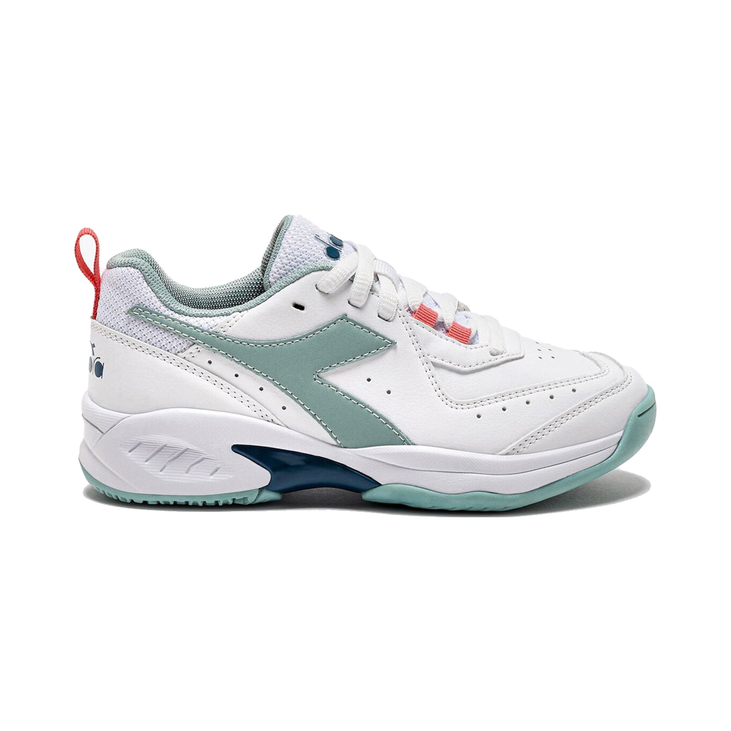 Diadora S. Challenge 5 SL AC All court shoe Kids - white, mint