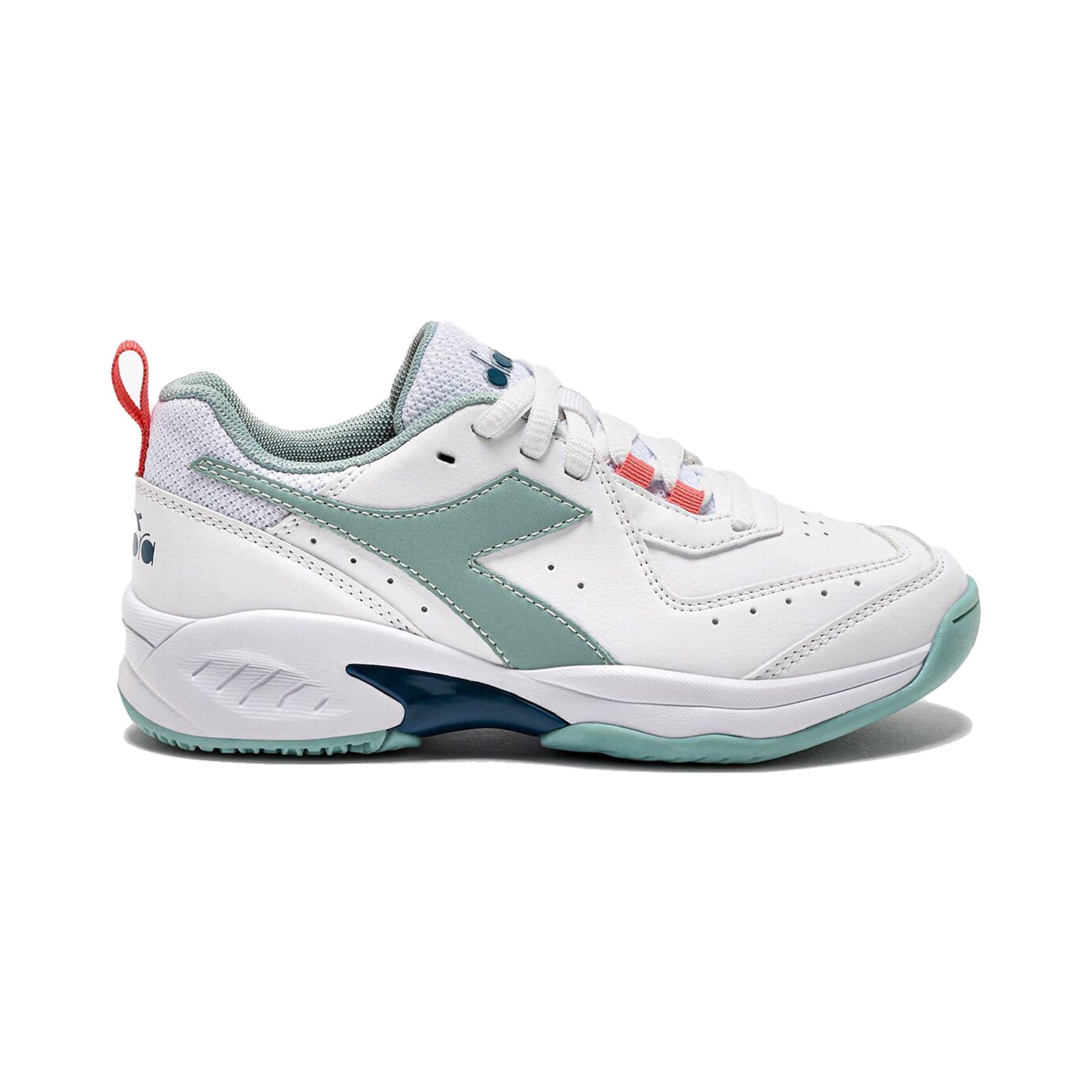 Diadora S. Challenge 5 SL AC All court shoe Kids - white, mint