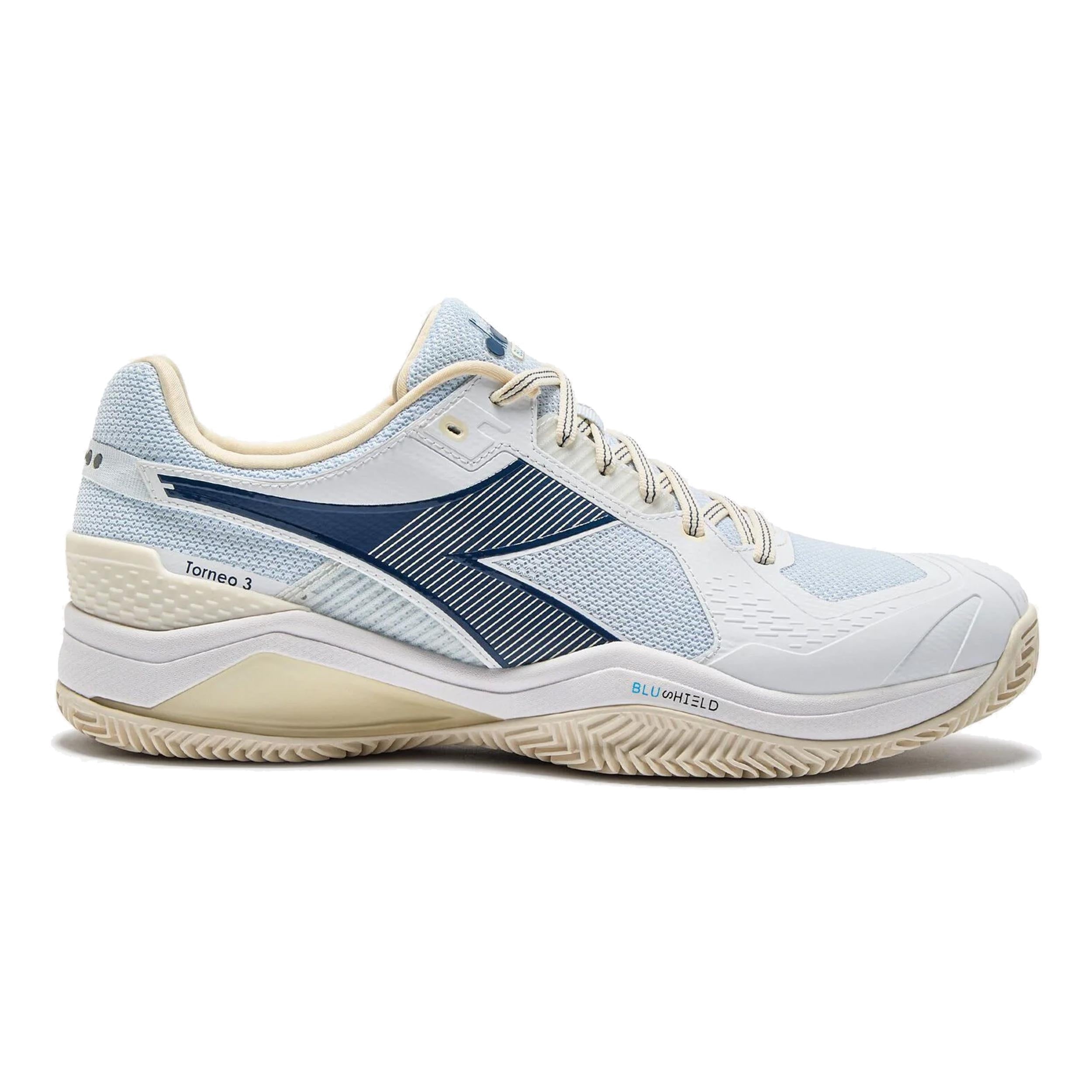 Diadora Blushield Torneo 3 Sandplatzschuh Herren-weiß,blau