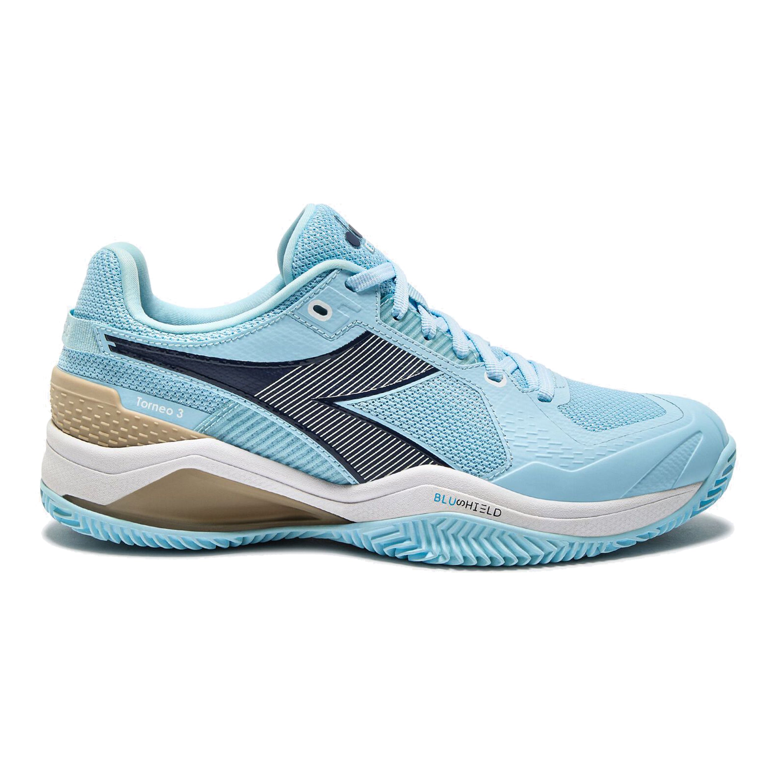 Diadora Blushield Torneo 3 Clay court shoe Women-light blue,dark blue