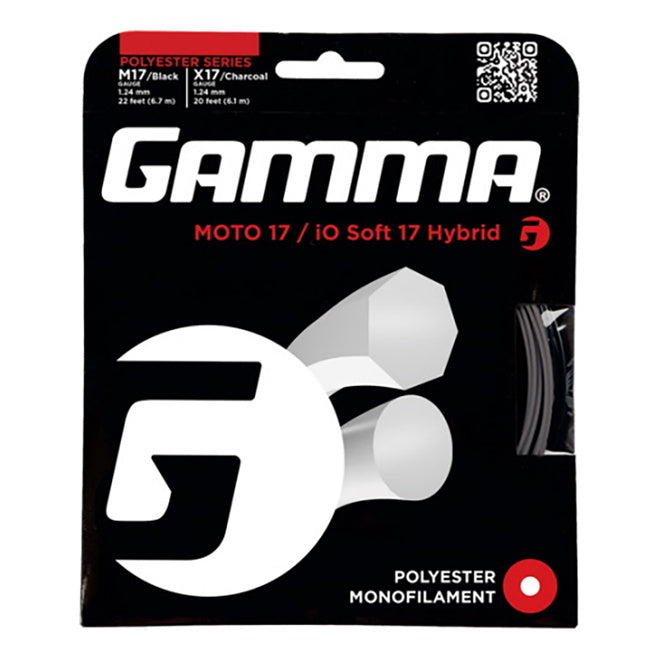 Gamma Moto IO Soft Hybrid String Set-Black,Dark Grey