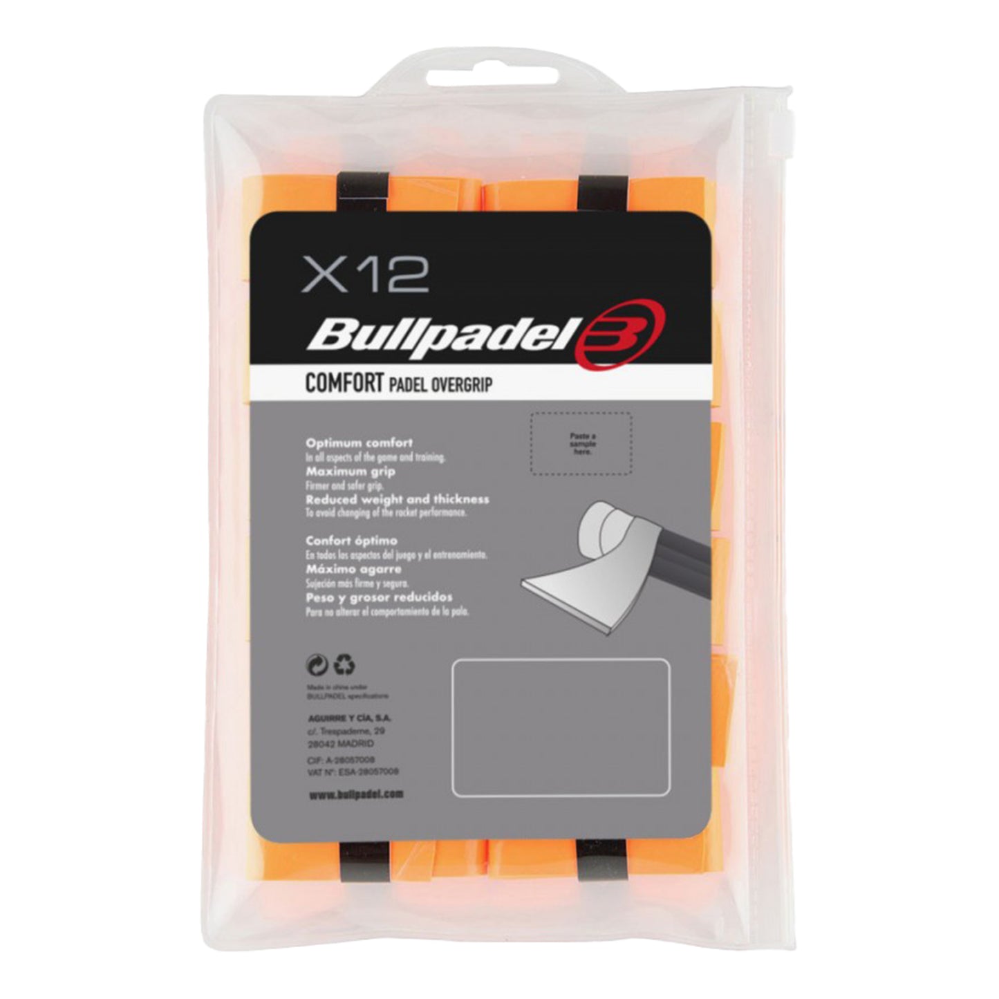 Bullpadel GB-1600 PACK 12 COMFORT-Neon Orange