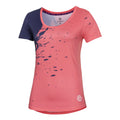 Amari Tech Round-Neck T-Shirt Damen - koralle, dunkelblau