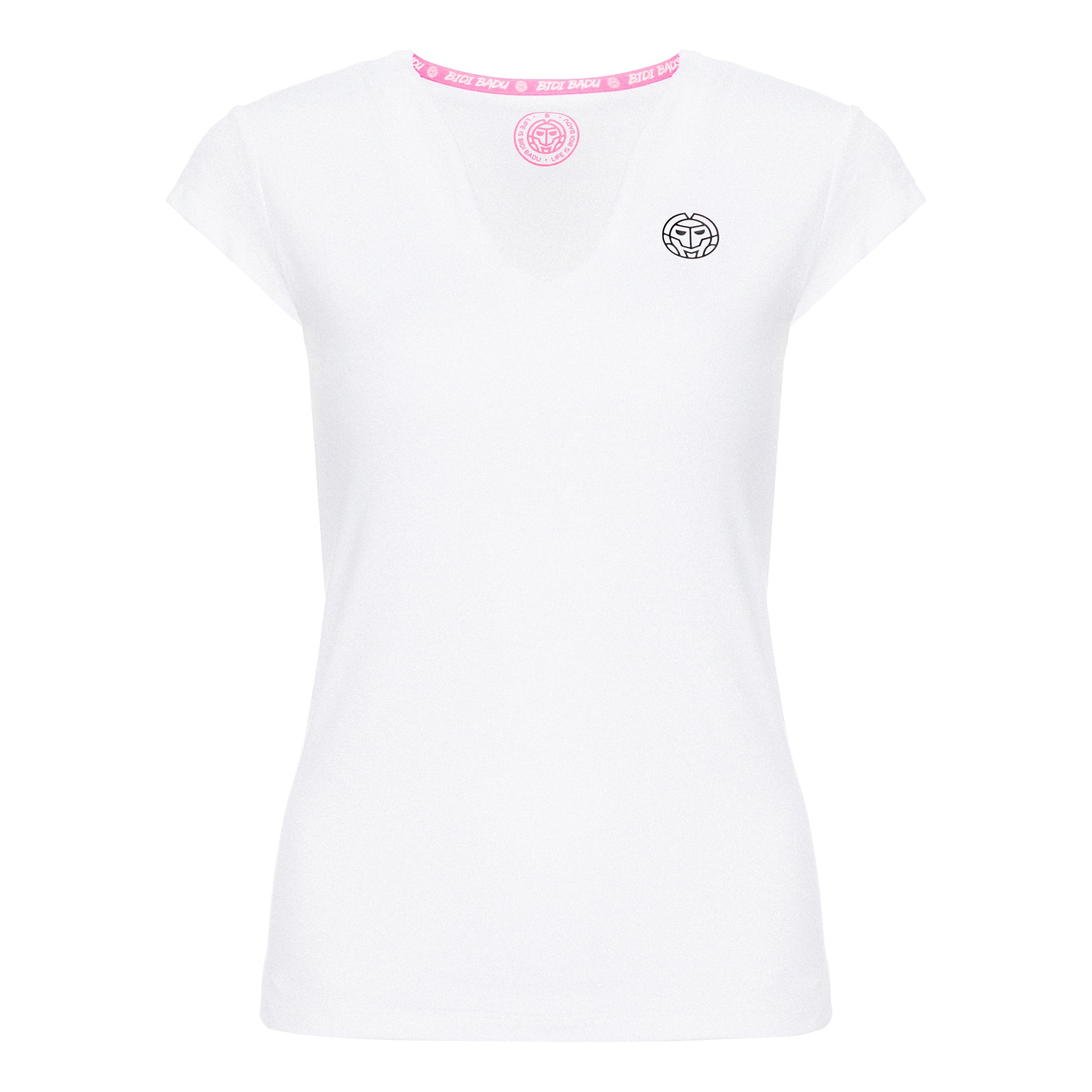 BIDI BADU Bella 2.0 Tech V-Neck T-Shirt Damen - weiß, schwarz