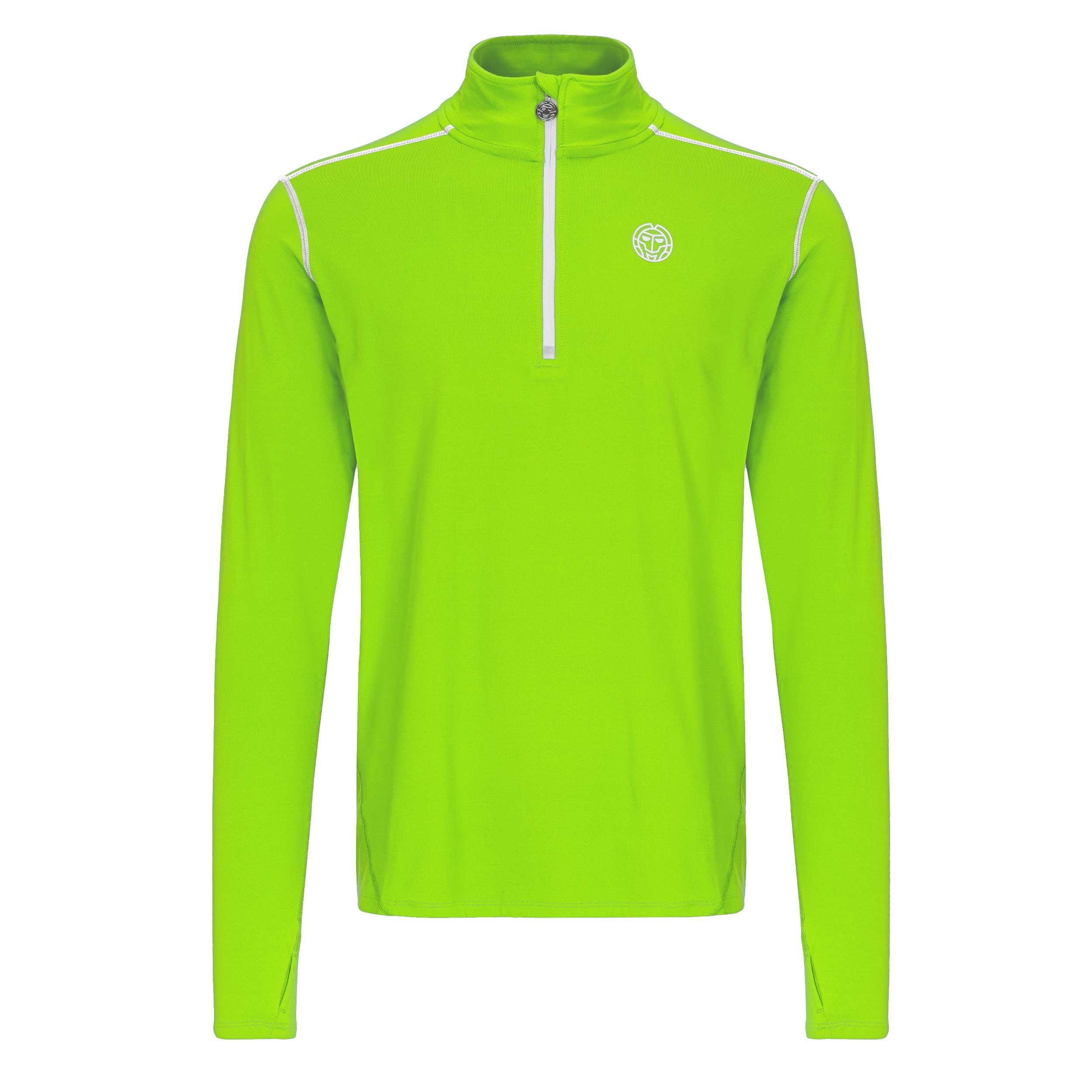 BIDI BADU Zac Tech Half Zip Long Sleeve Men-Neon Green,White