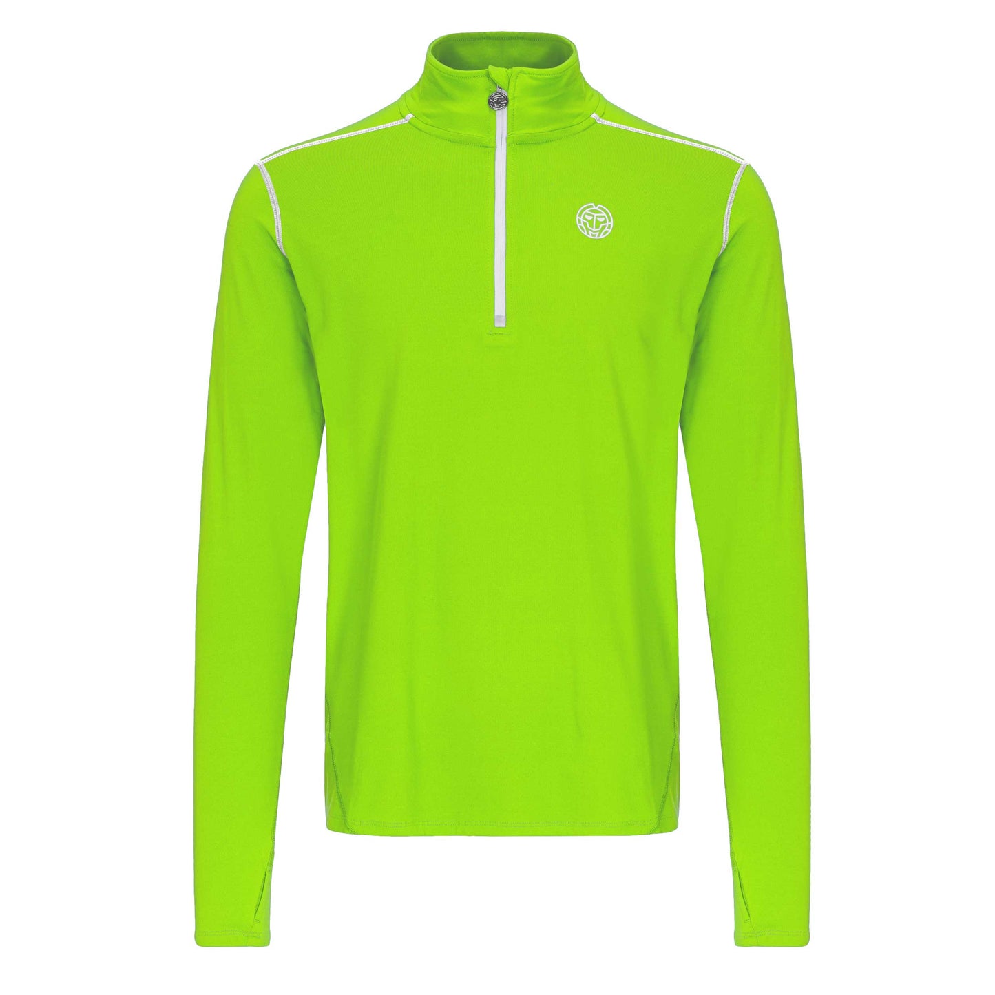 BIDI BADU Zac Tech Half Zip Long Sleeve Men-Neon Green,White