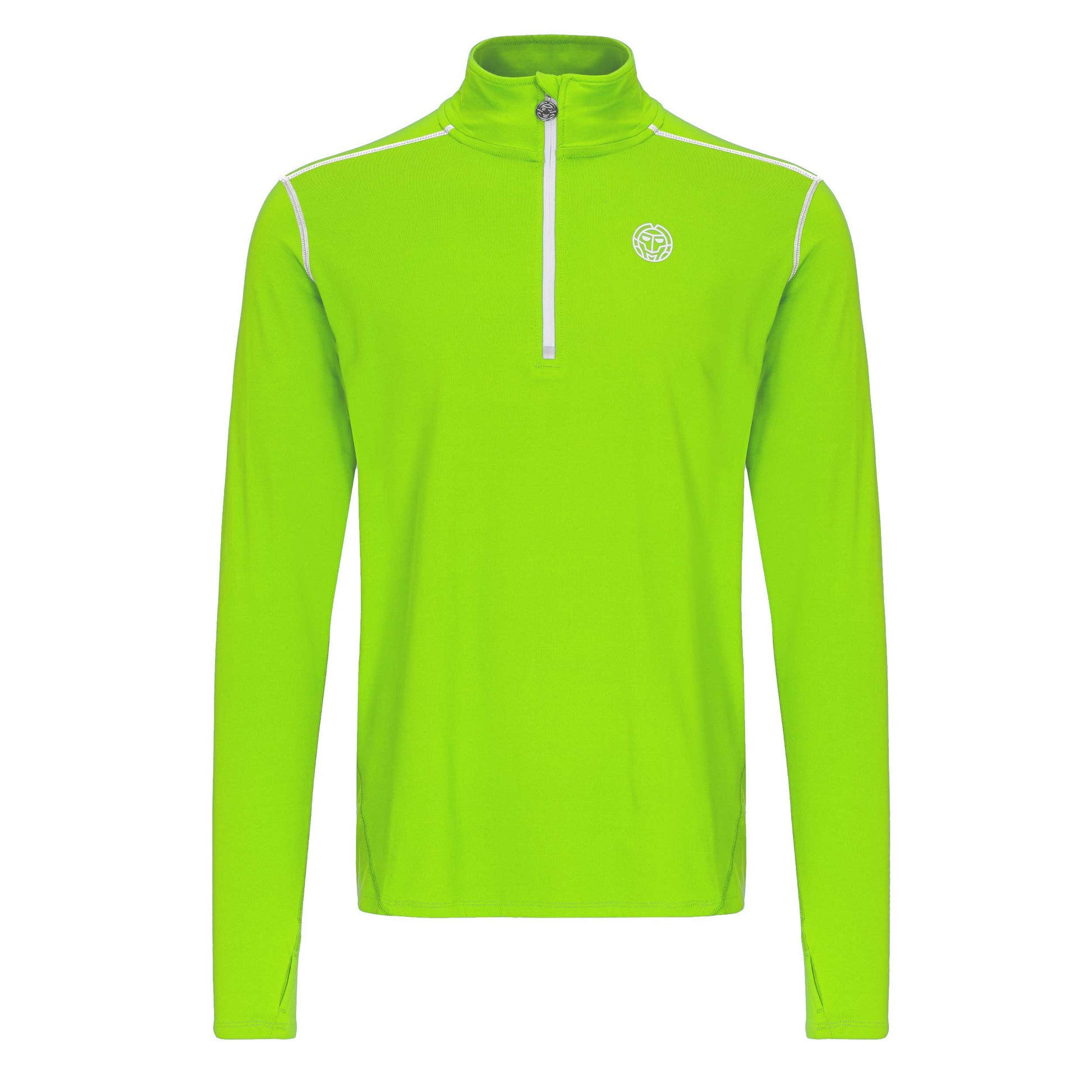 BIDI BADU Zac Tech Half Zip Long Sleeve Men-Neon Green,White
