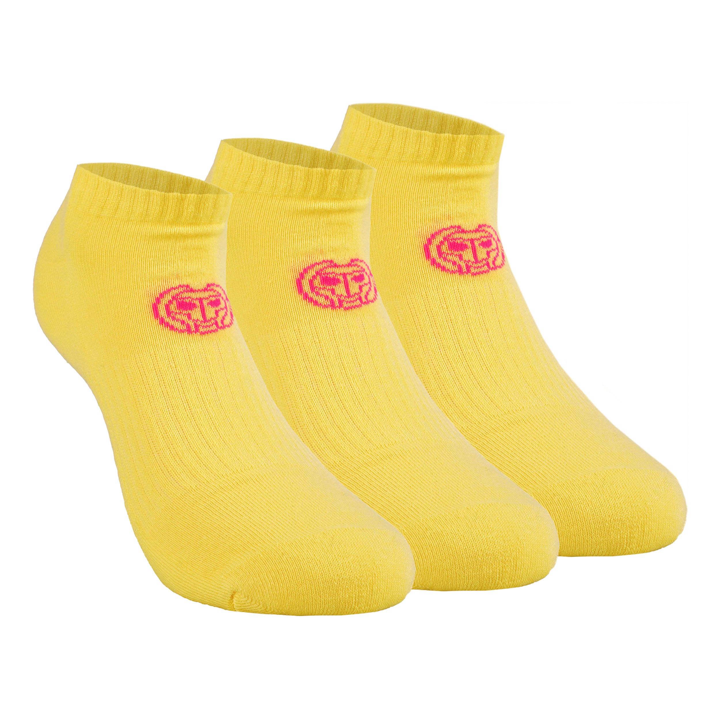 BIDI BADU Leana No Show Tech Sportsocken 3er Pack Damen-Gelb,Pink