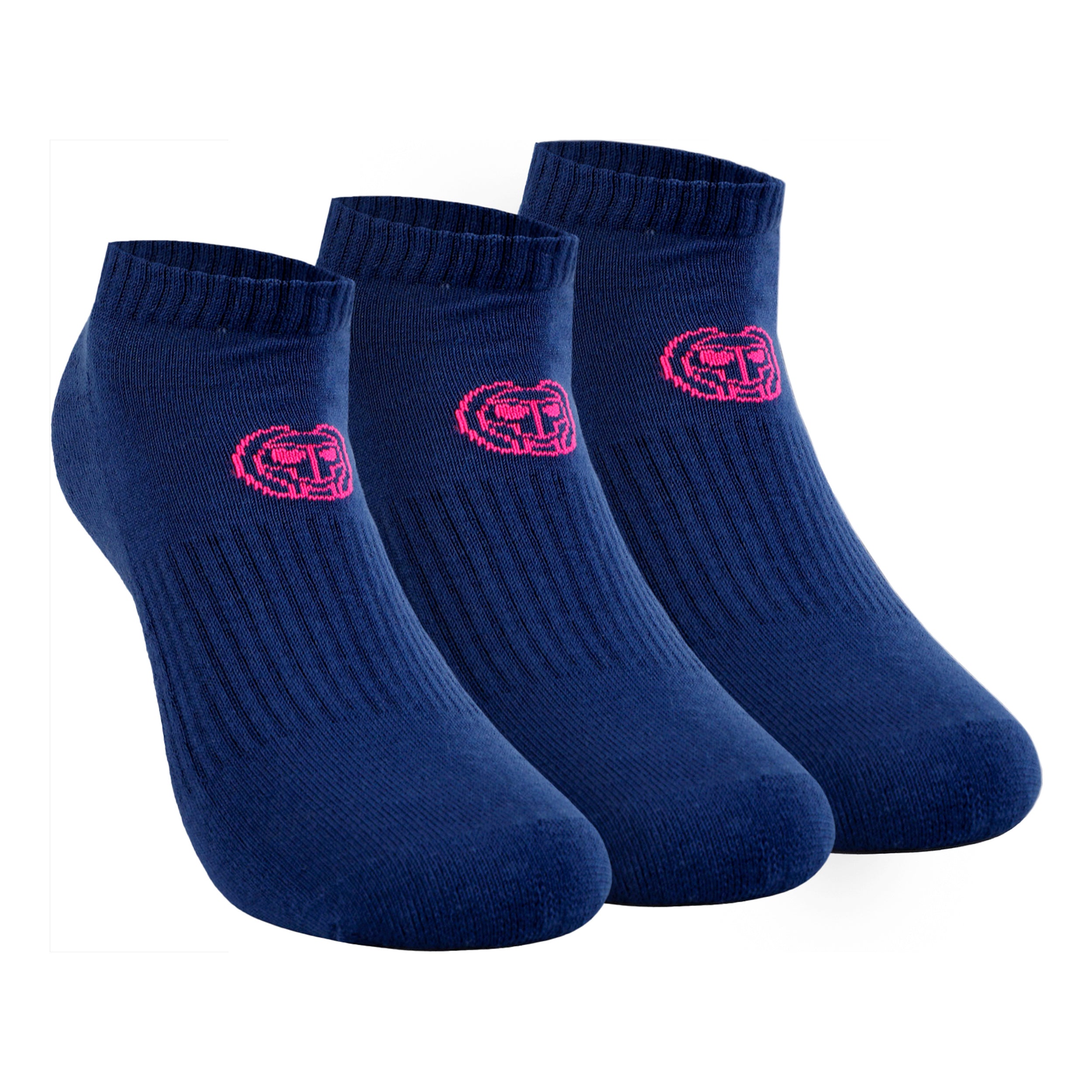 BIDI BADU Leana No Show Tech Sports Socks 3 Pack Women-Dark Blue,Pink