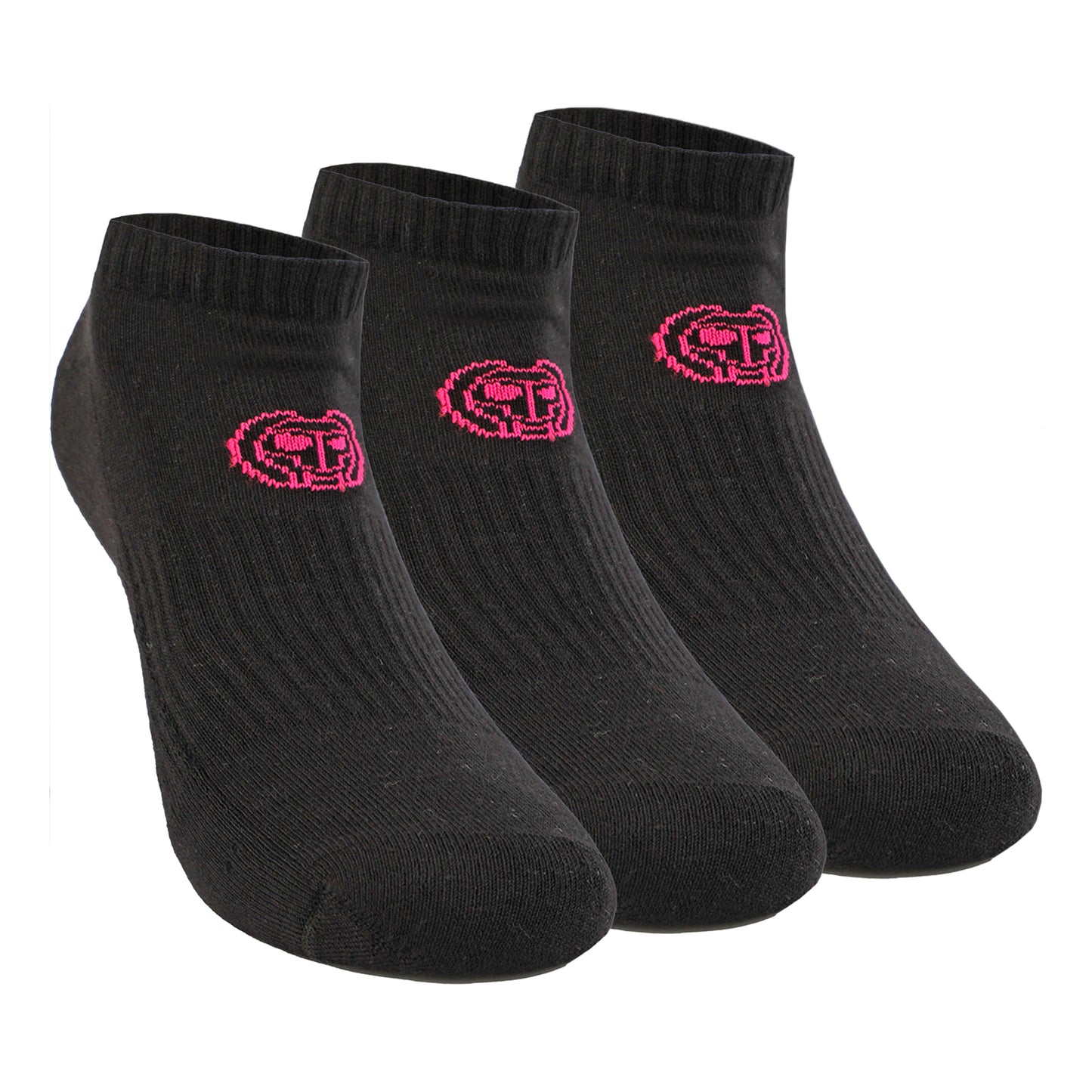 BIDI BADU Leana No Show Tech Sportsocken 3er Pack Damen-Schwarz,Pink