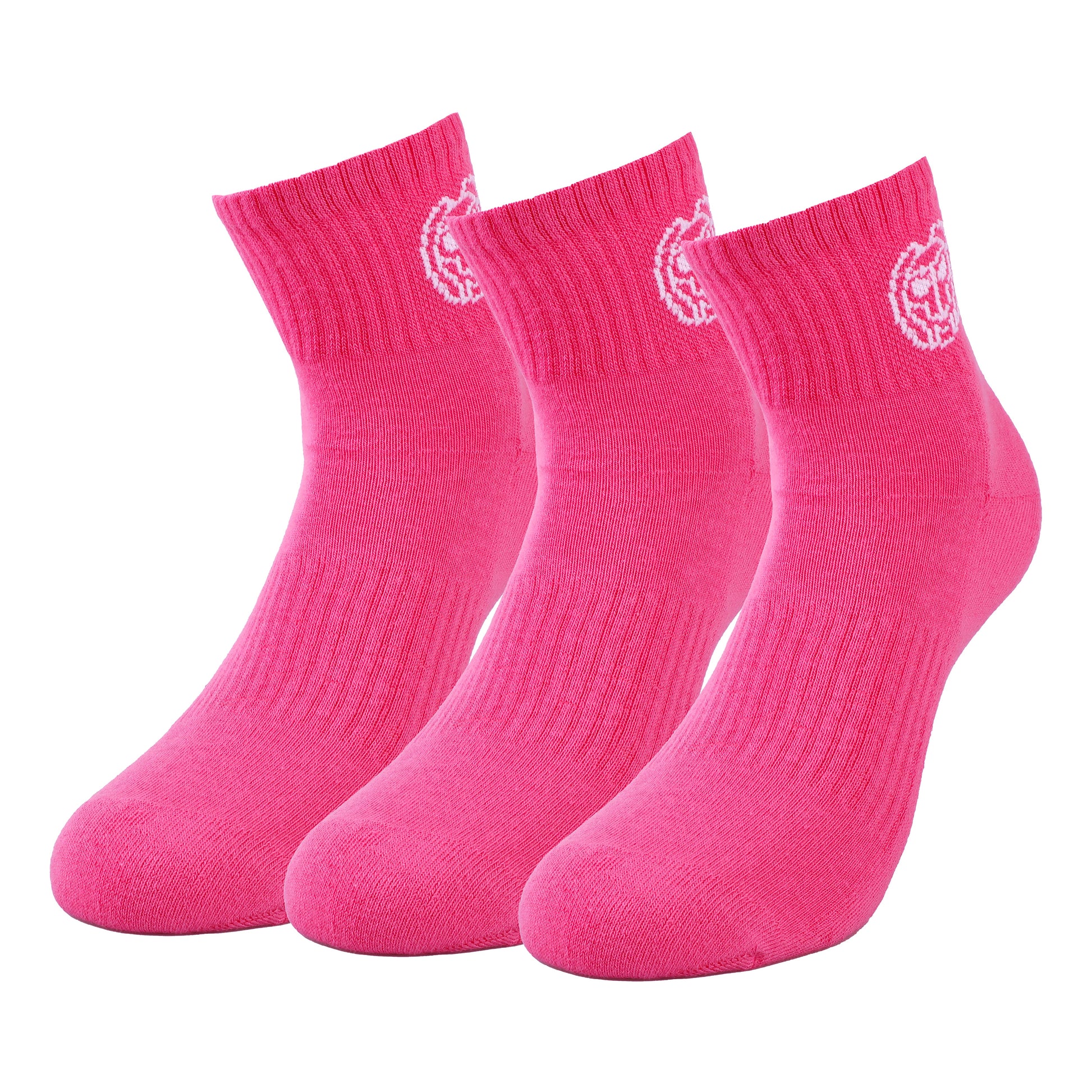 BIDI BADU Gila Ankle Tech Sports Socks 3 Pack Unisex - pink, white