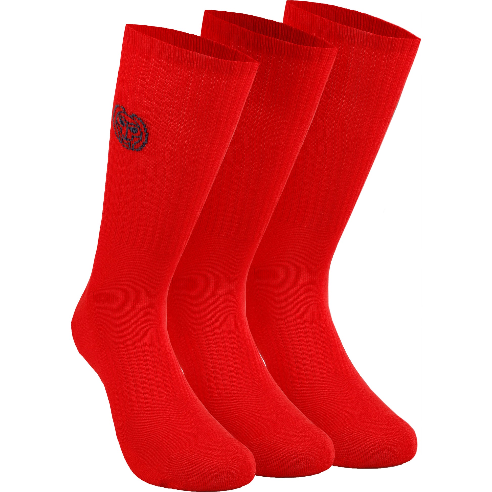 BIDI BADU Matayo Crew Tech Sportsocken 3er Pack Herren-Hellrot,Blau