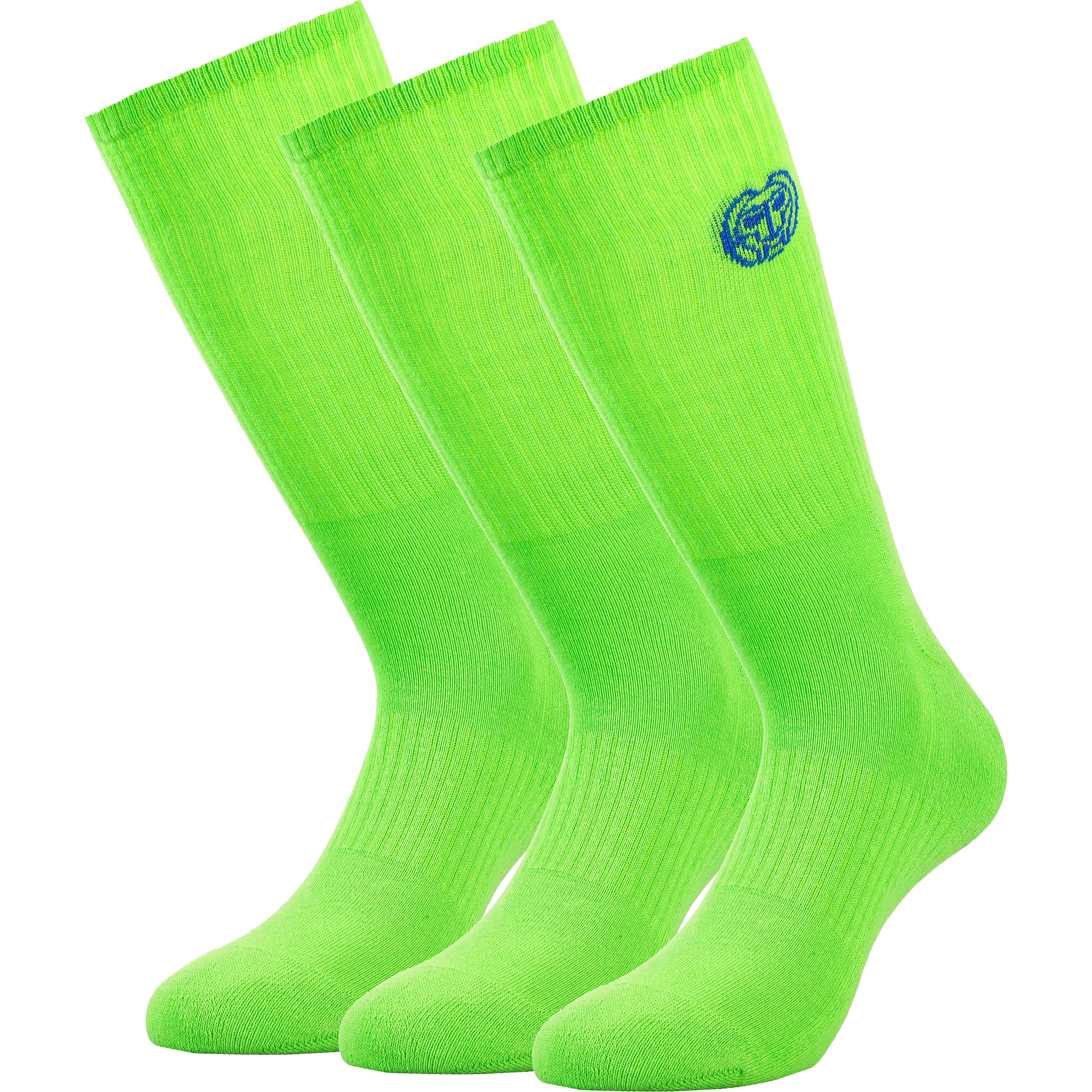 BIDI BADU Matayo Crew Tech Sportsocken 3er Pack Herren-Neongrün,Blau