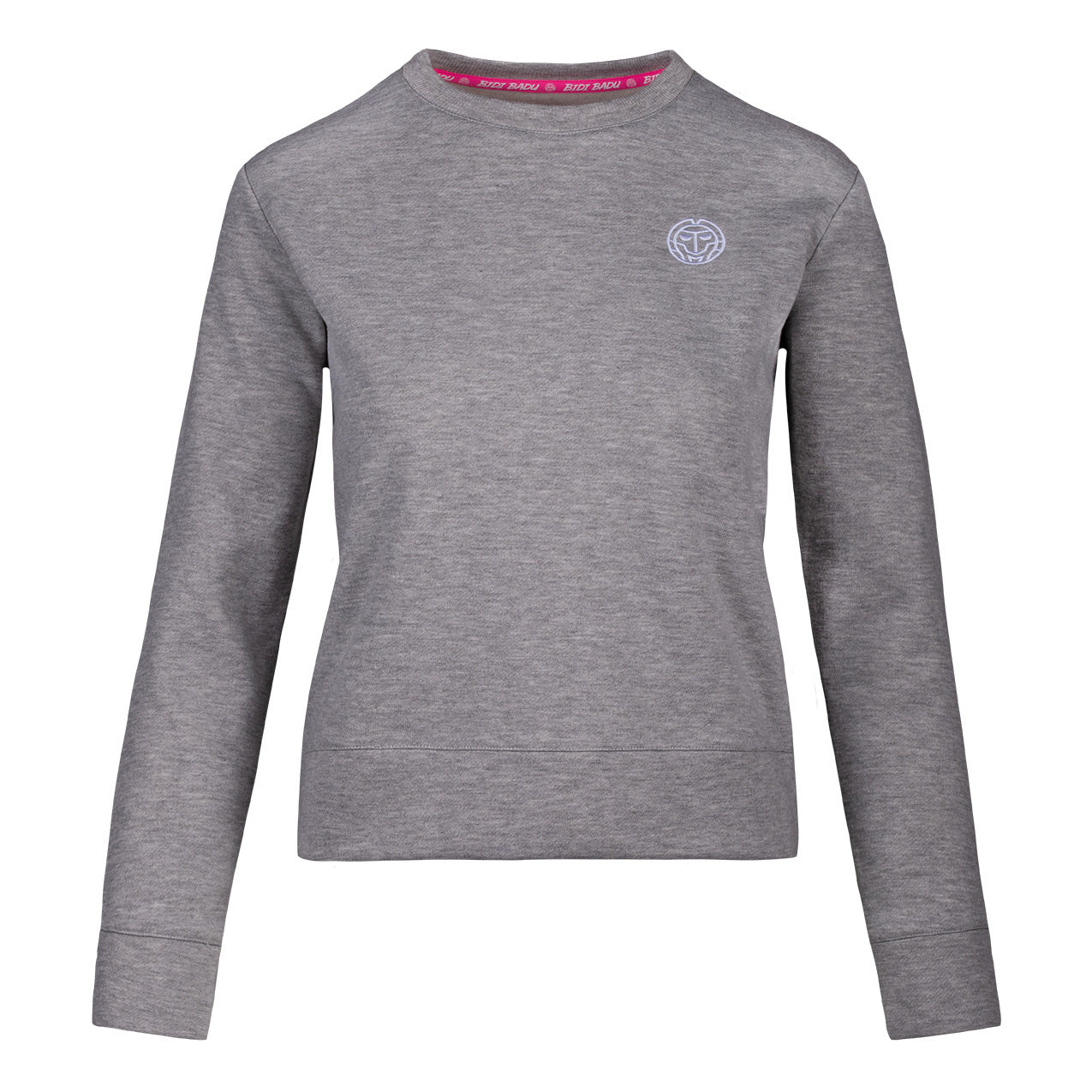 BIDI BADU Mirella Basic Crew Sweatshirt Damen-Hellgrau,Weiß