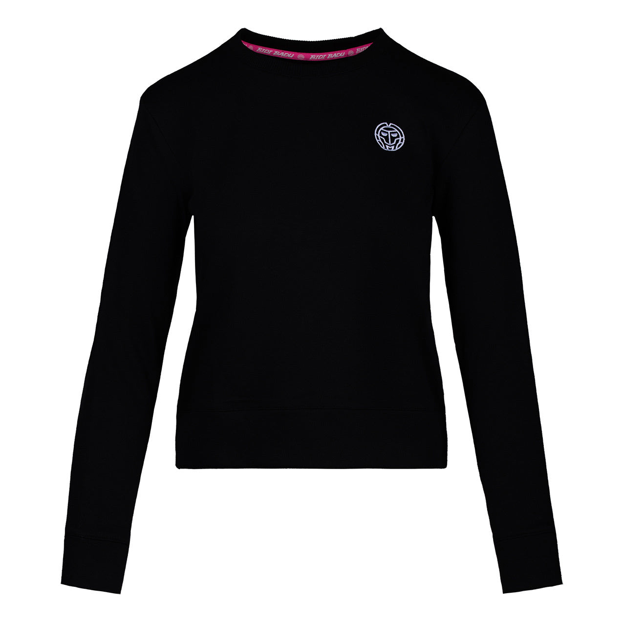 BIDI BADU Mirella Basic Crew Sweatshirt Damen-Schwarz,Weiß
