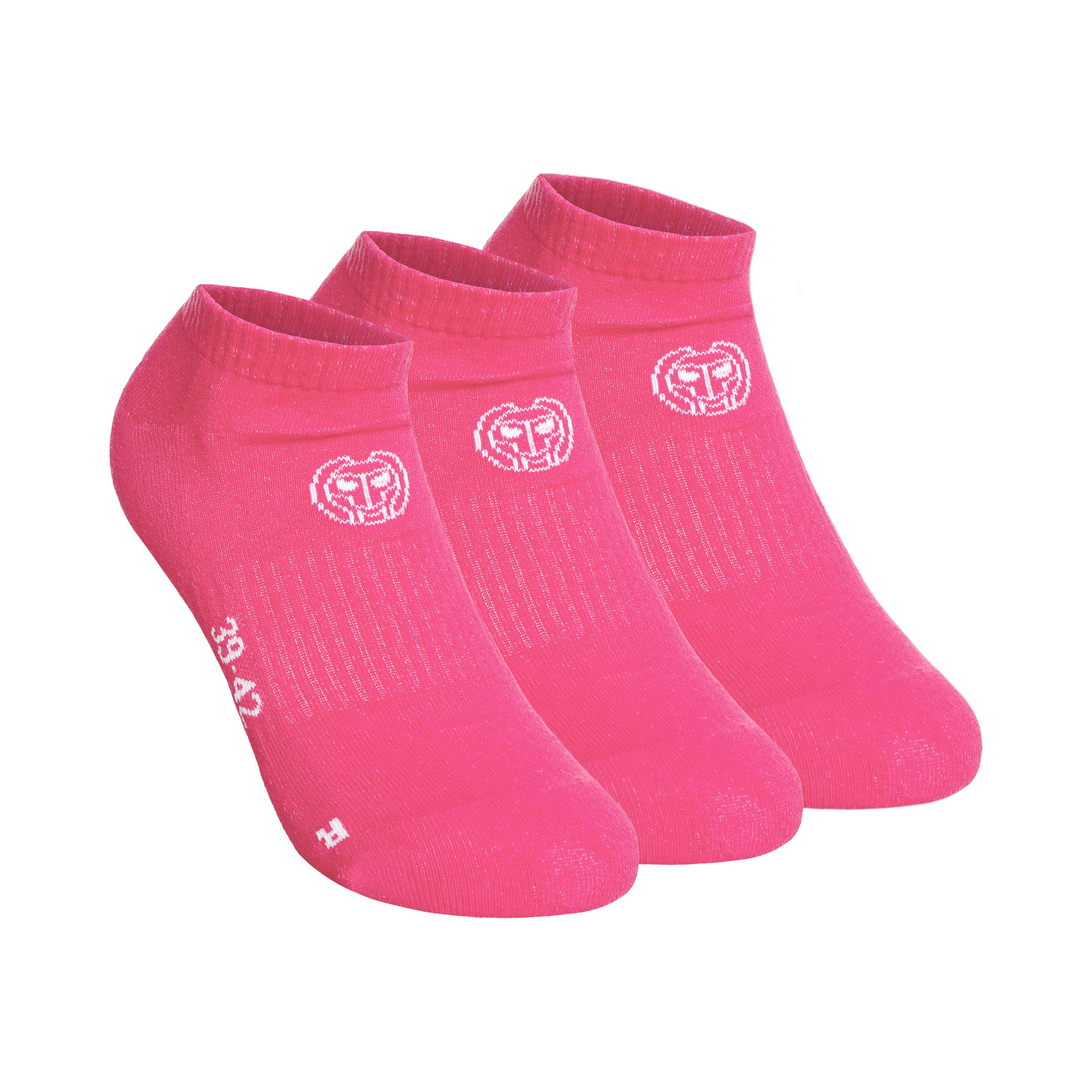 BIDI BADU No Party No Show Move Tennis Socks 3 Pack-Pink,White