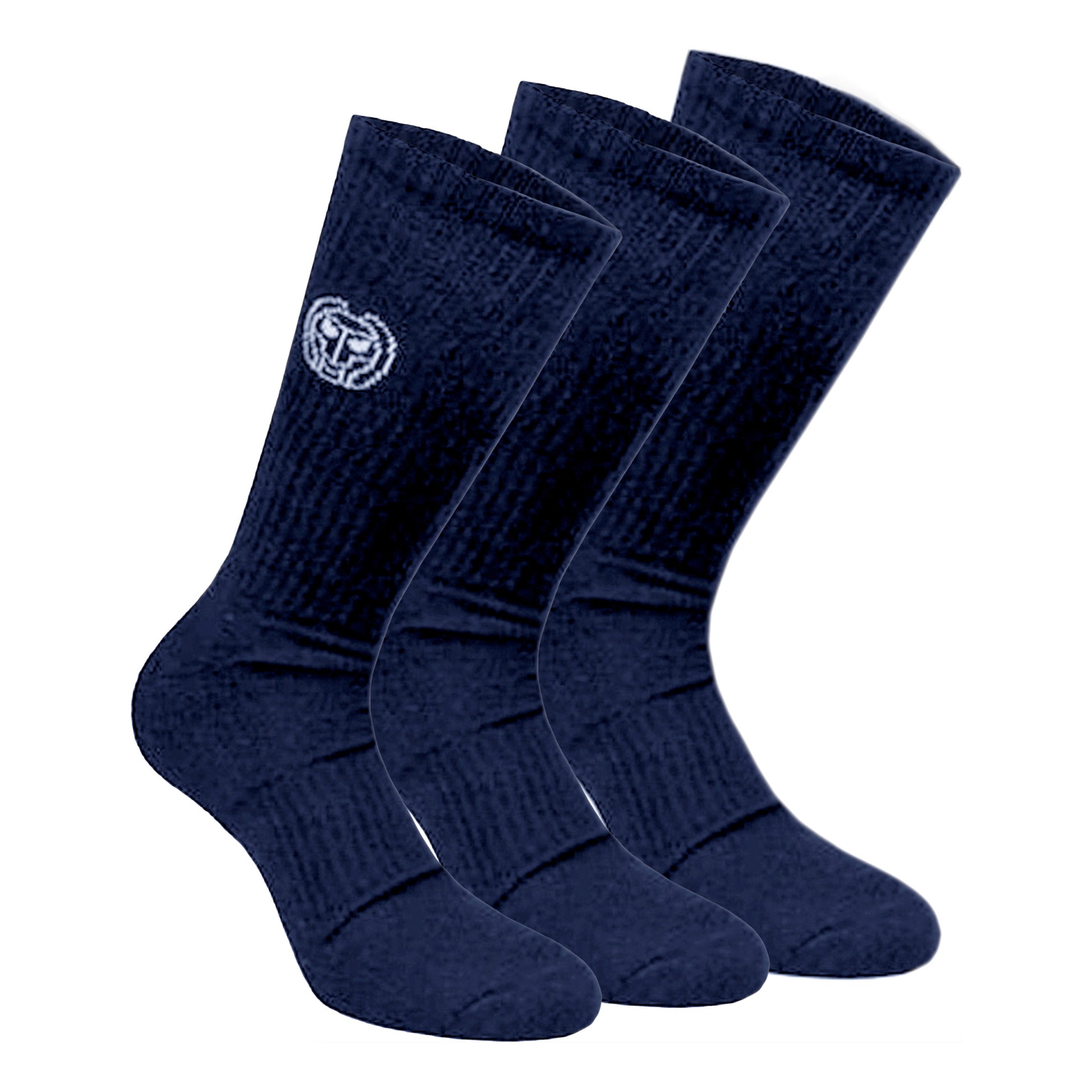 BIDI BADU Don Carlito Crew Move Tennis Socks 3 Pack-Dark Blue,White