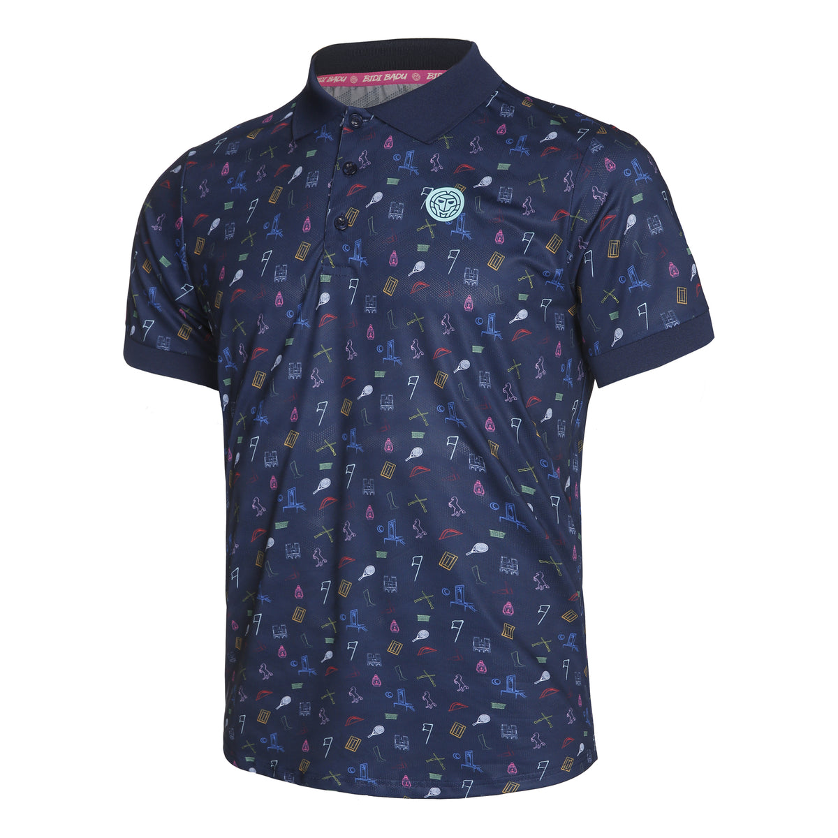 BIDI BADU Idir Tech Polo Men - dark blue, multicoloured