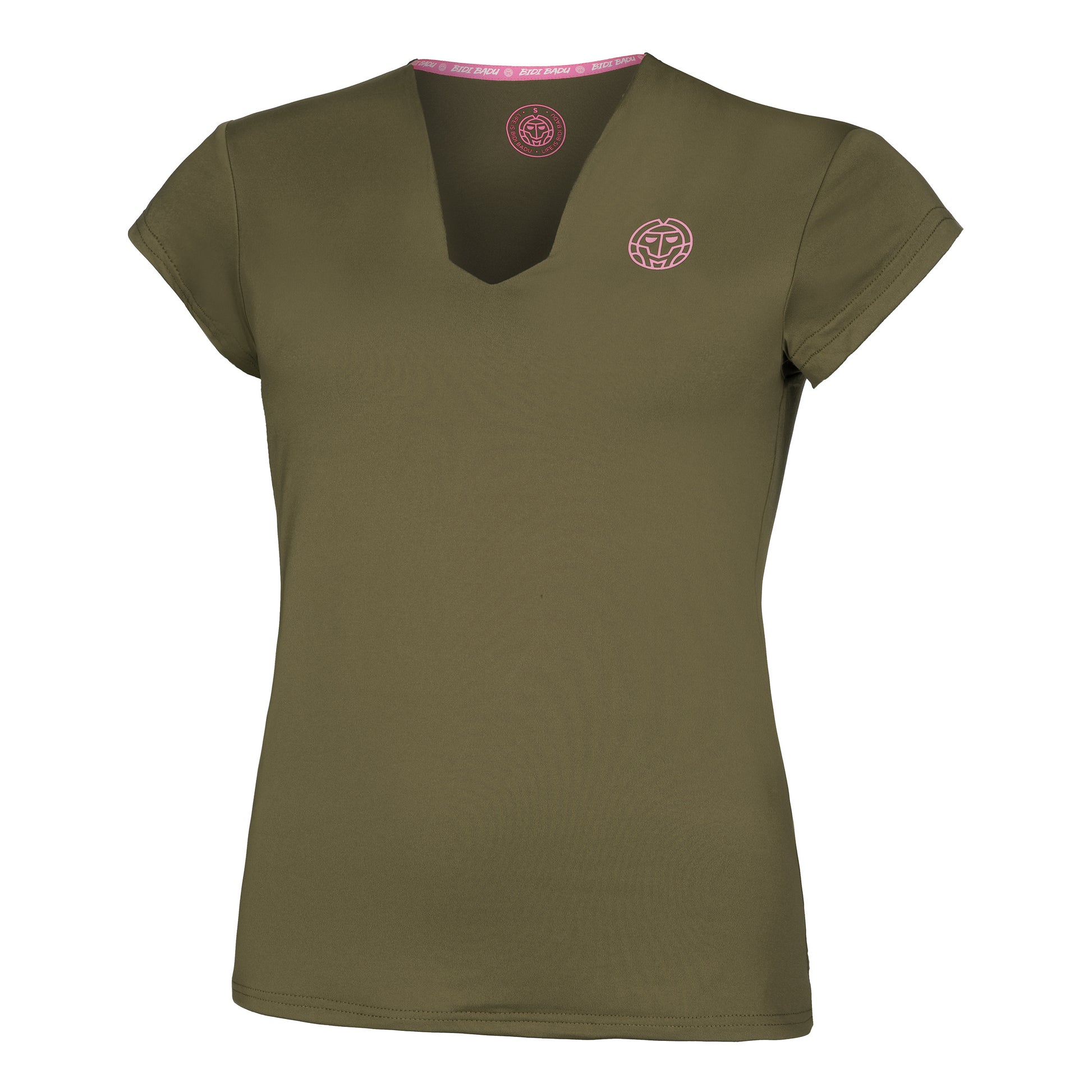 BIDI BADU Crew V-Neck T-Shirt Women - olive,