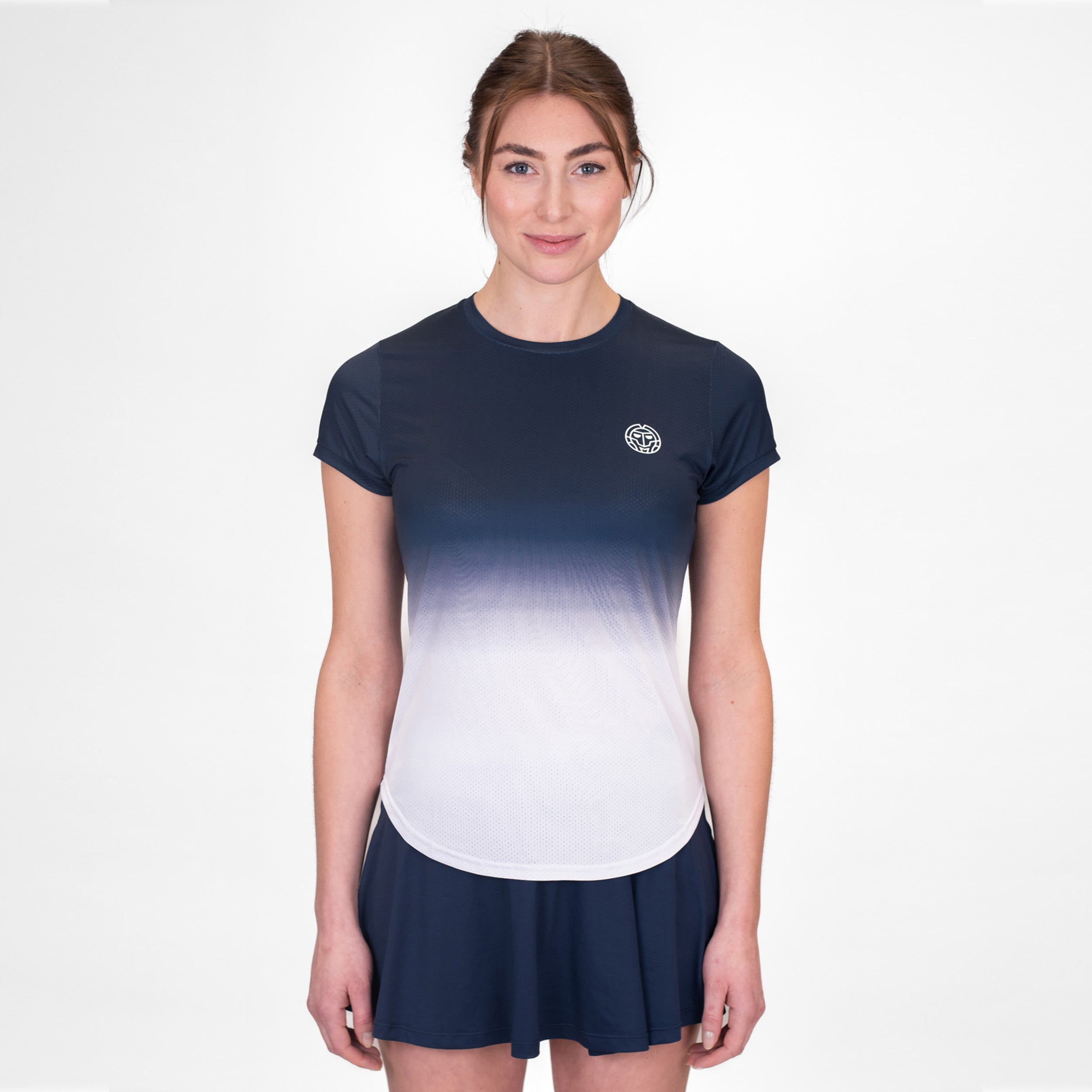 BIDI BADU Crew Gradiant T-Shirt Damen-Dunkelblau,Weiß