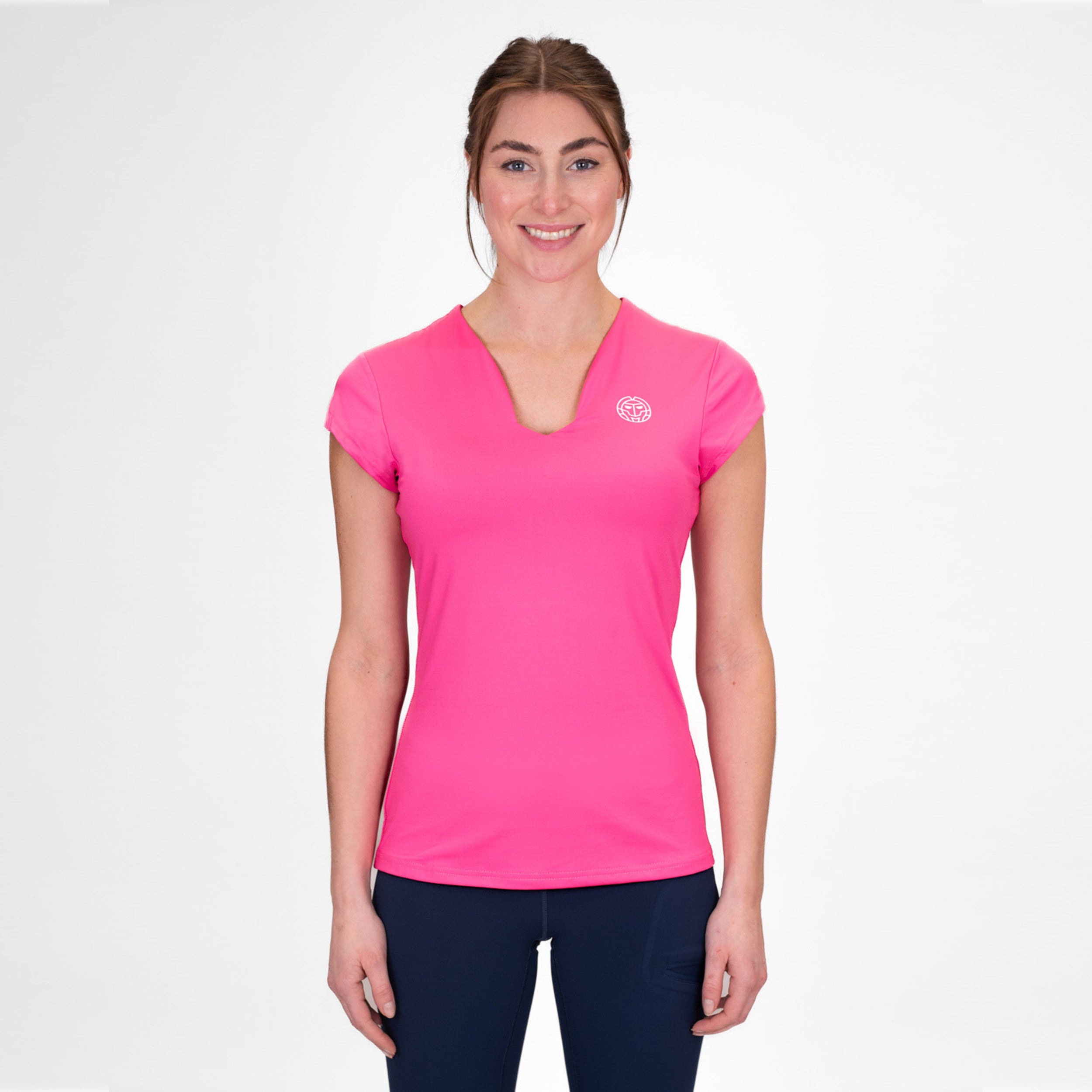 BIDI BADU Crew V-Neck T-Shirt Damen-Pink