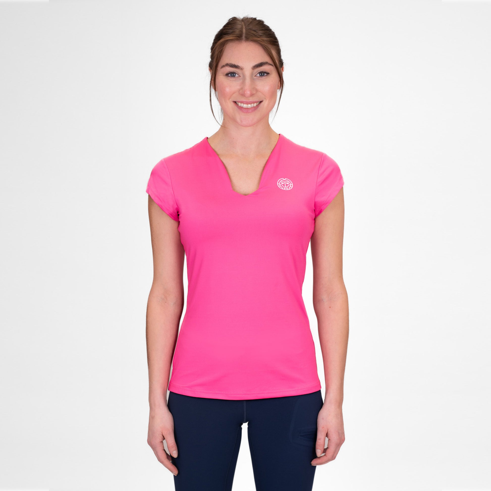 BIDI BADU Crew V-Neck T-Shirt Damen-Pink
